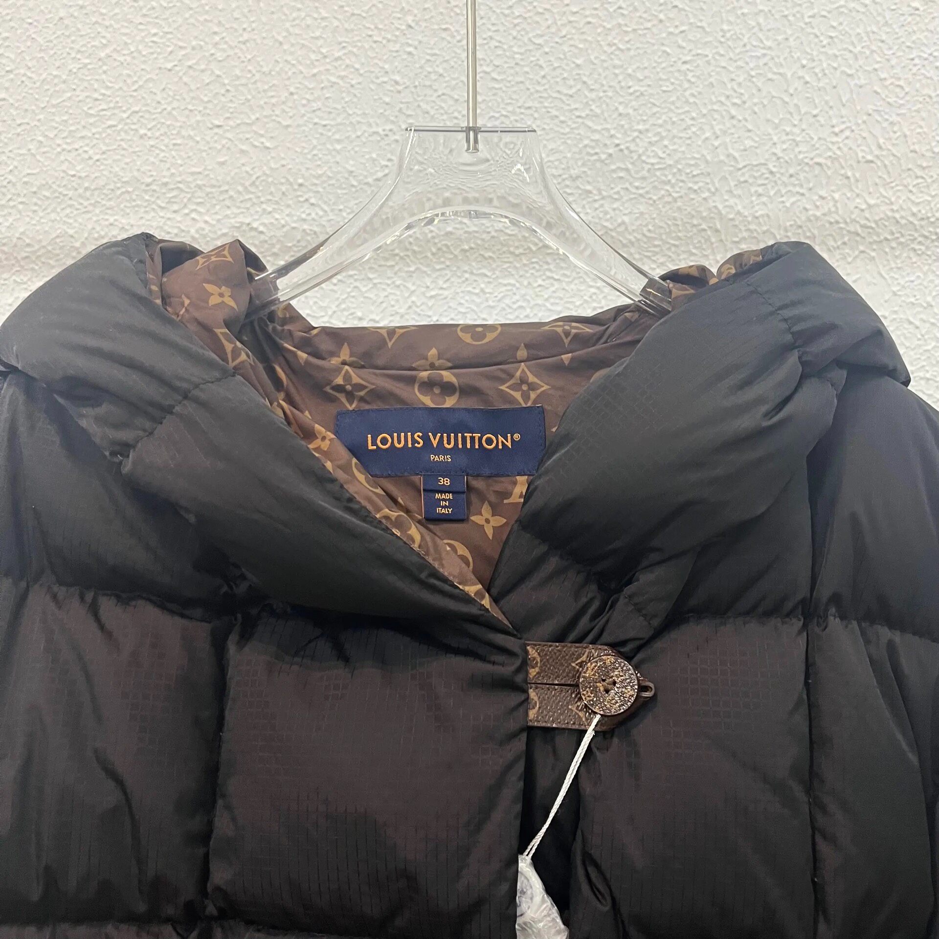 Louis Vuitton Black Hooded Down Puffer Jacket — front
