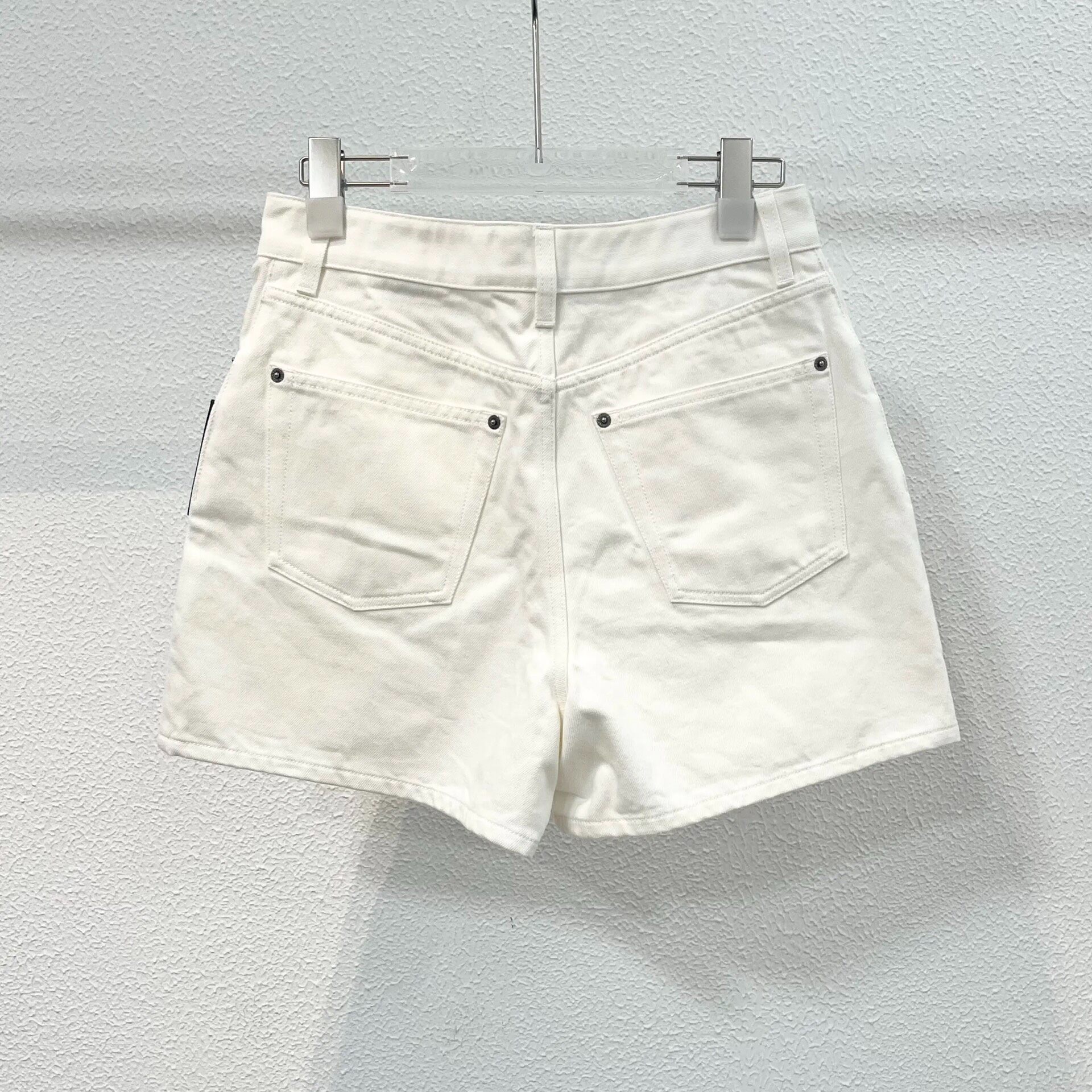 LV Monogram High-Waisted Denim Shorts — detail