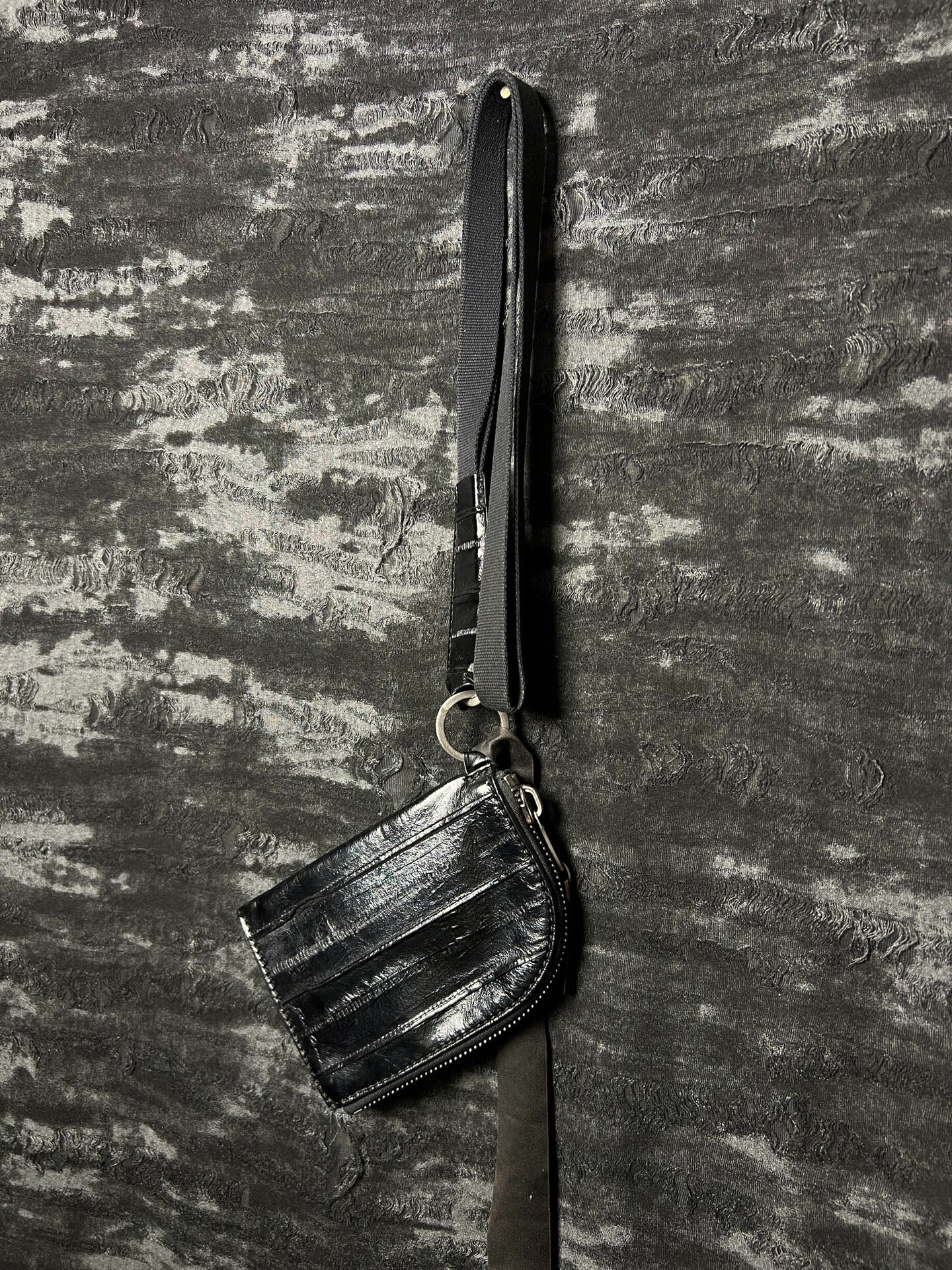Rick Owens 19ss Black Eel Skin Card Holder