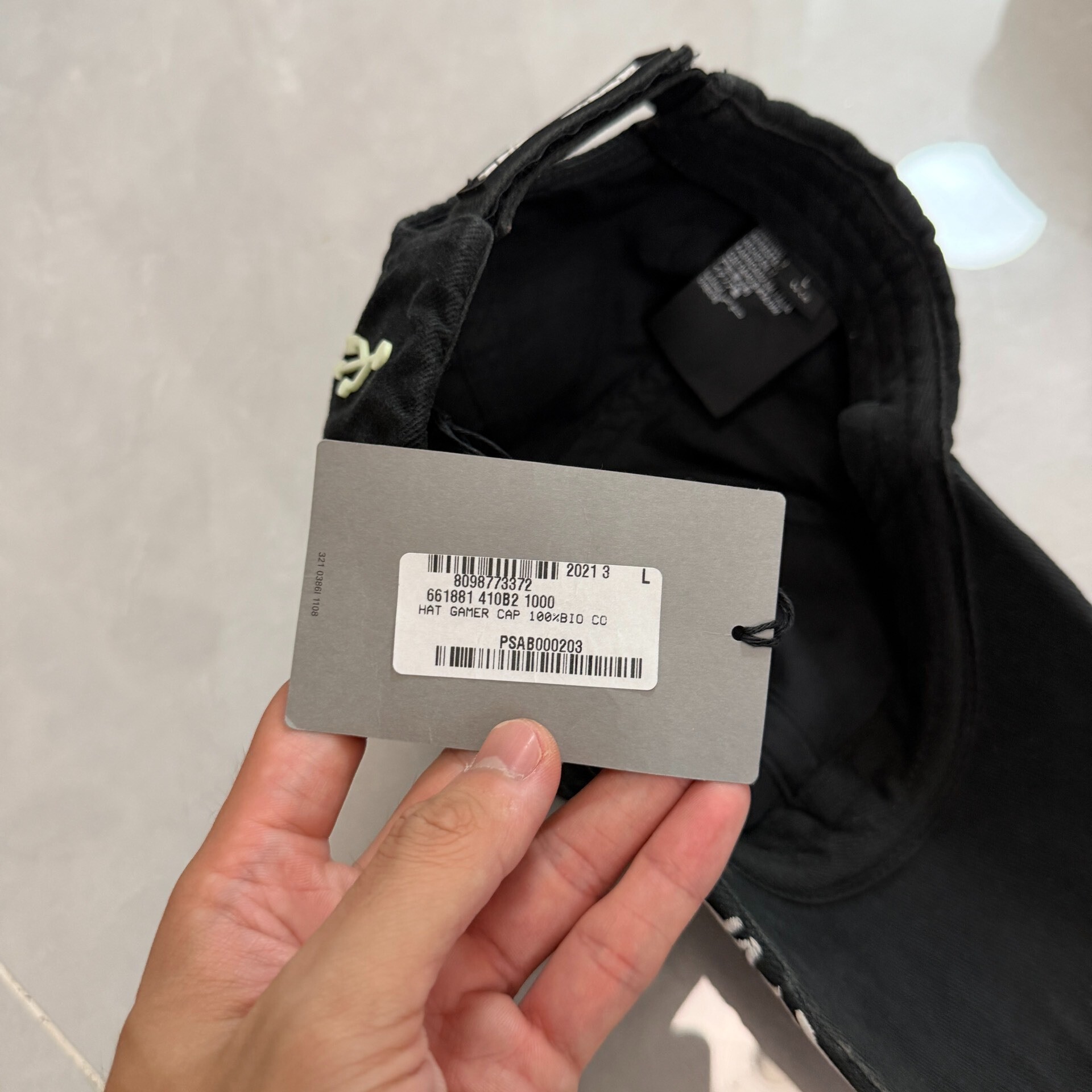 Balenciaga Extreme Racing Baseball Cap — label