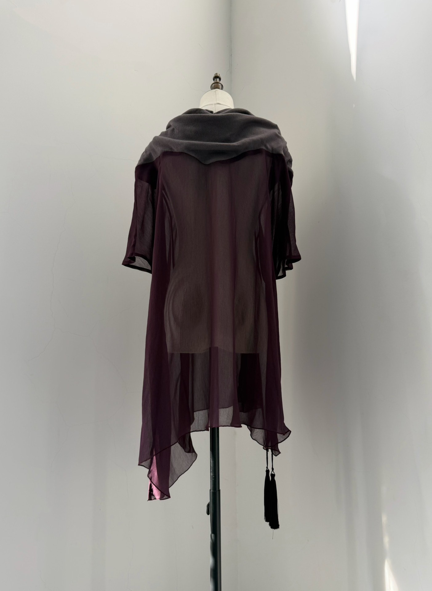 Undercover 2007 Purple Gray Sheer Top — detail