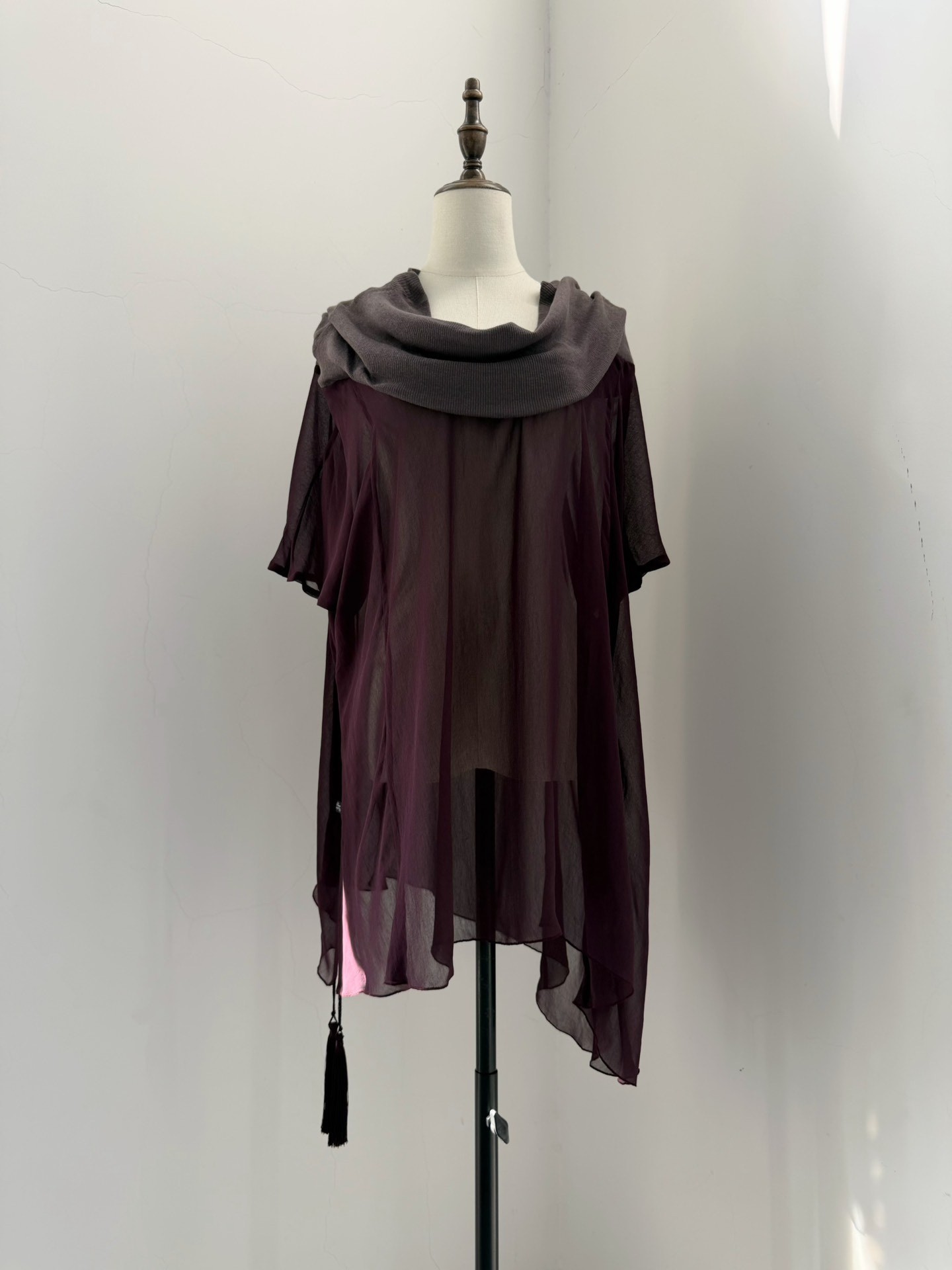 Undercover 2007 Purple Gray Sheer Top — front