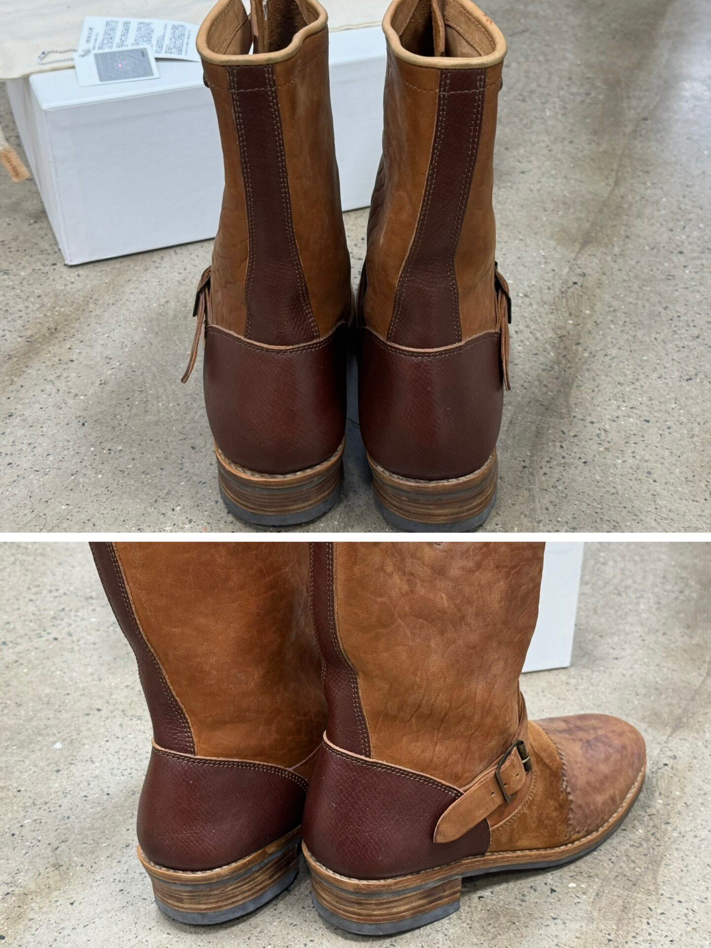 Visvim T.W.O. Boots-Folk Brown M10 — label