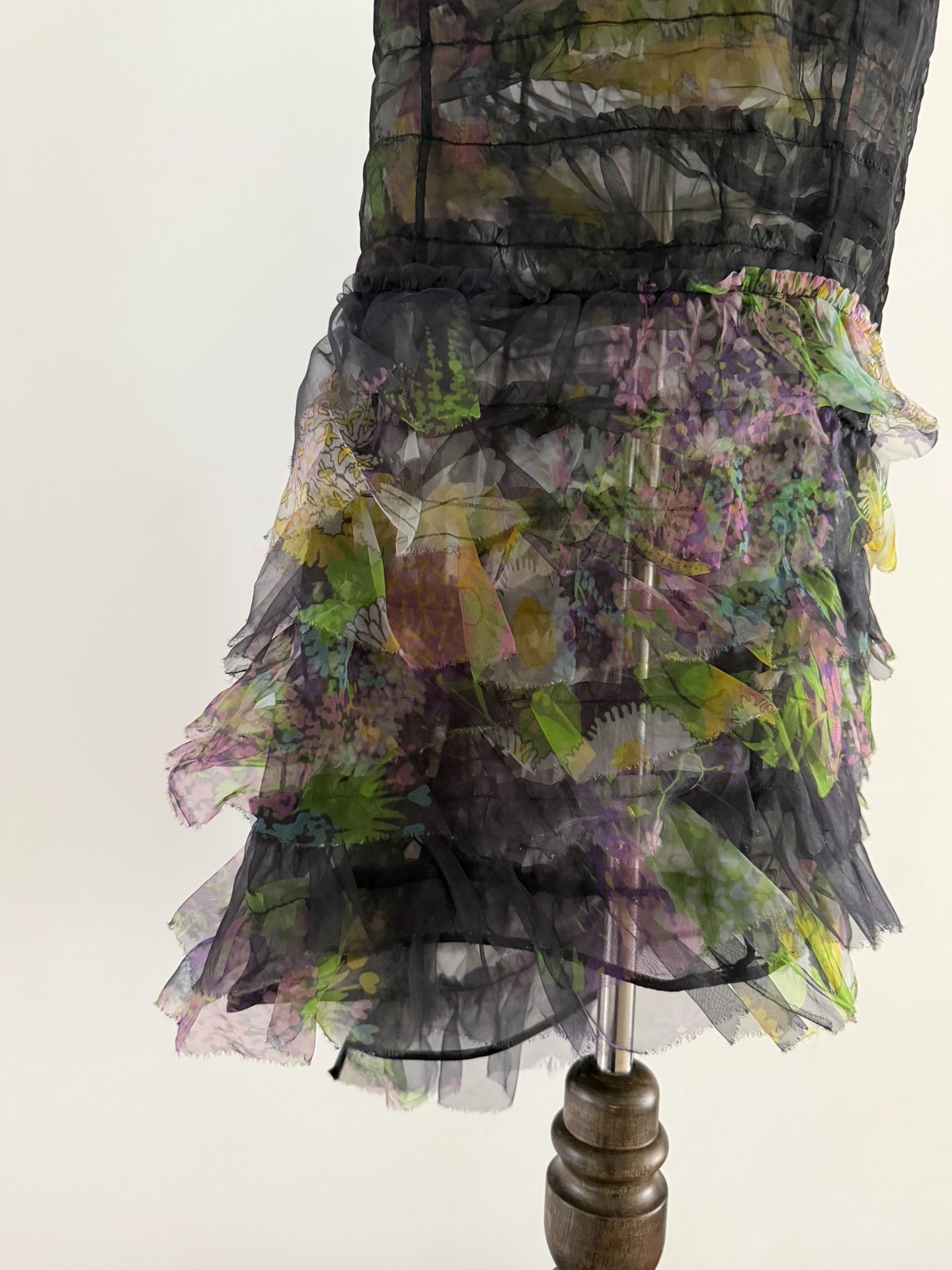 Junya Watanabe 00AW Floral Net Midi Skirt — label