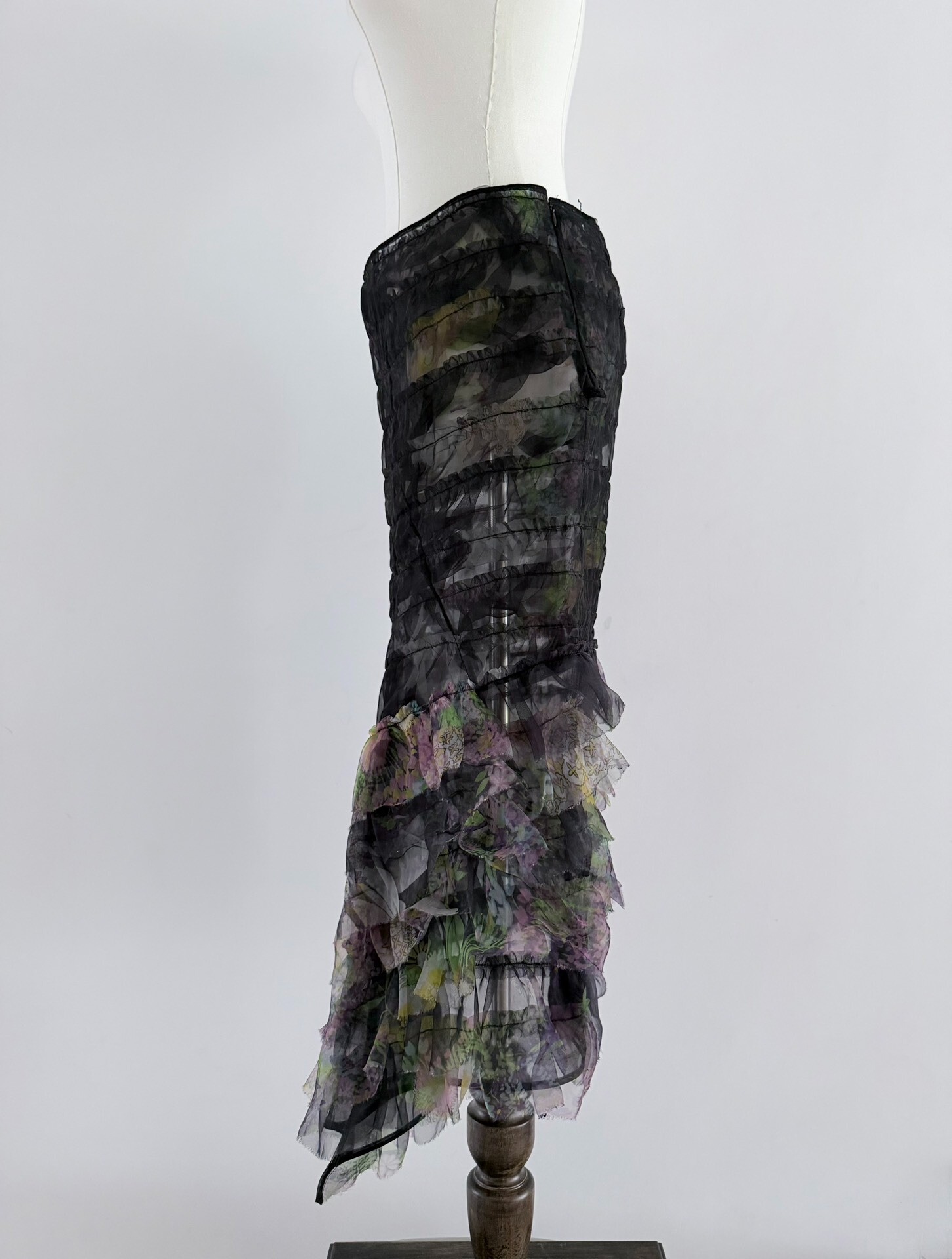 Junya Watanabe 00AW Floral Net Midi Skirt — detail