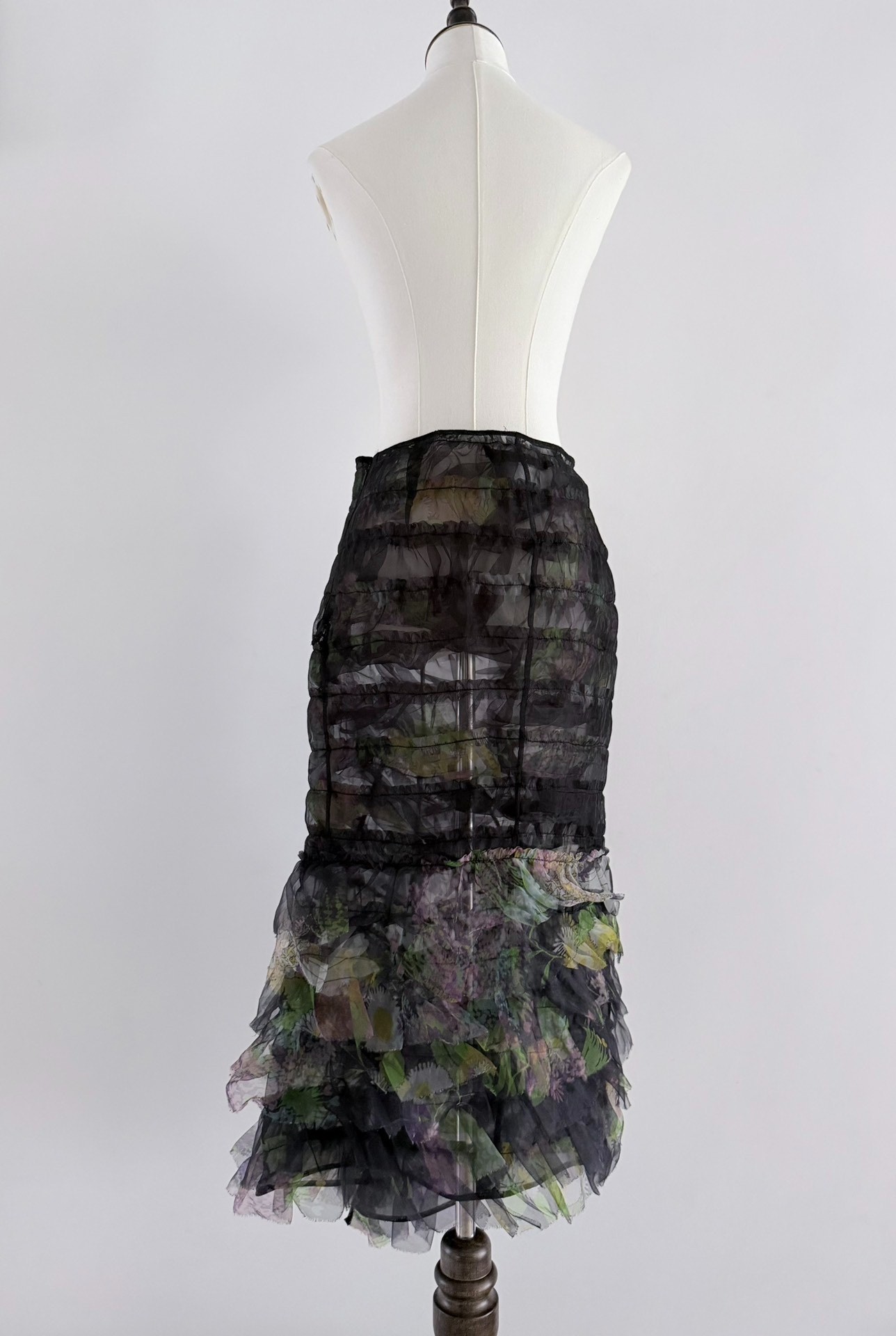 Junya Watanabe 00AW Floral Net Midi Skirt — back