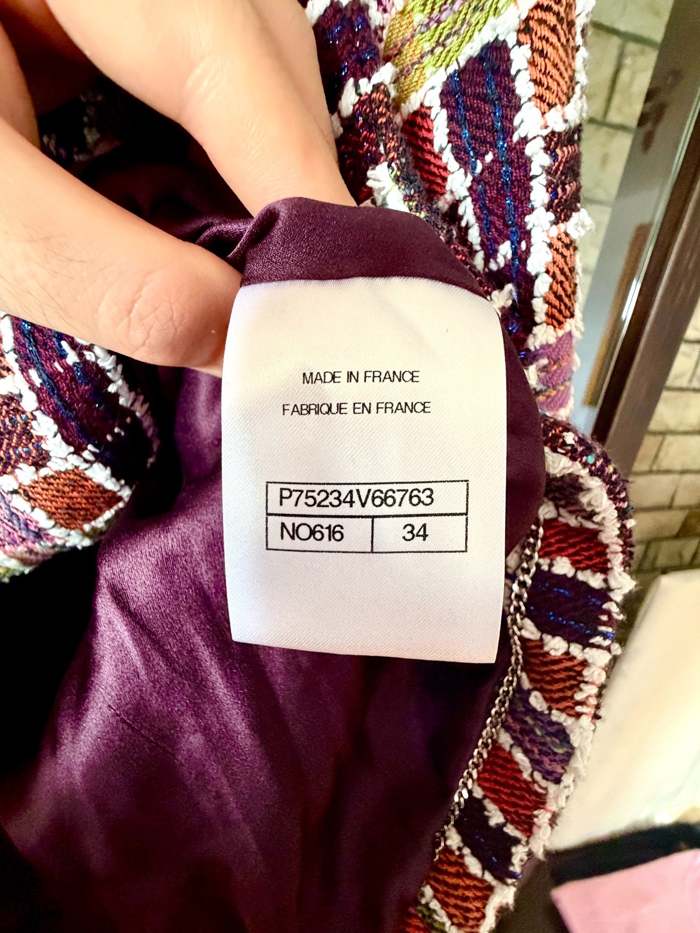 Chanel 23A Dakar Mosaic Sequined Jacket — label