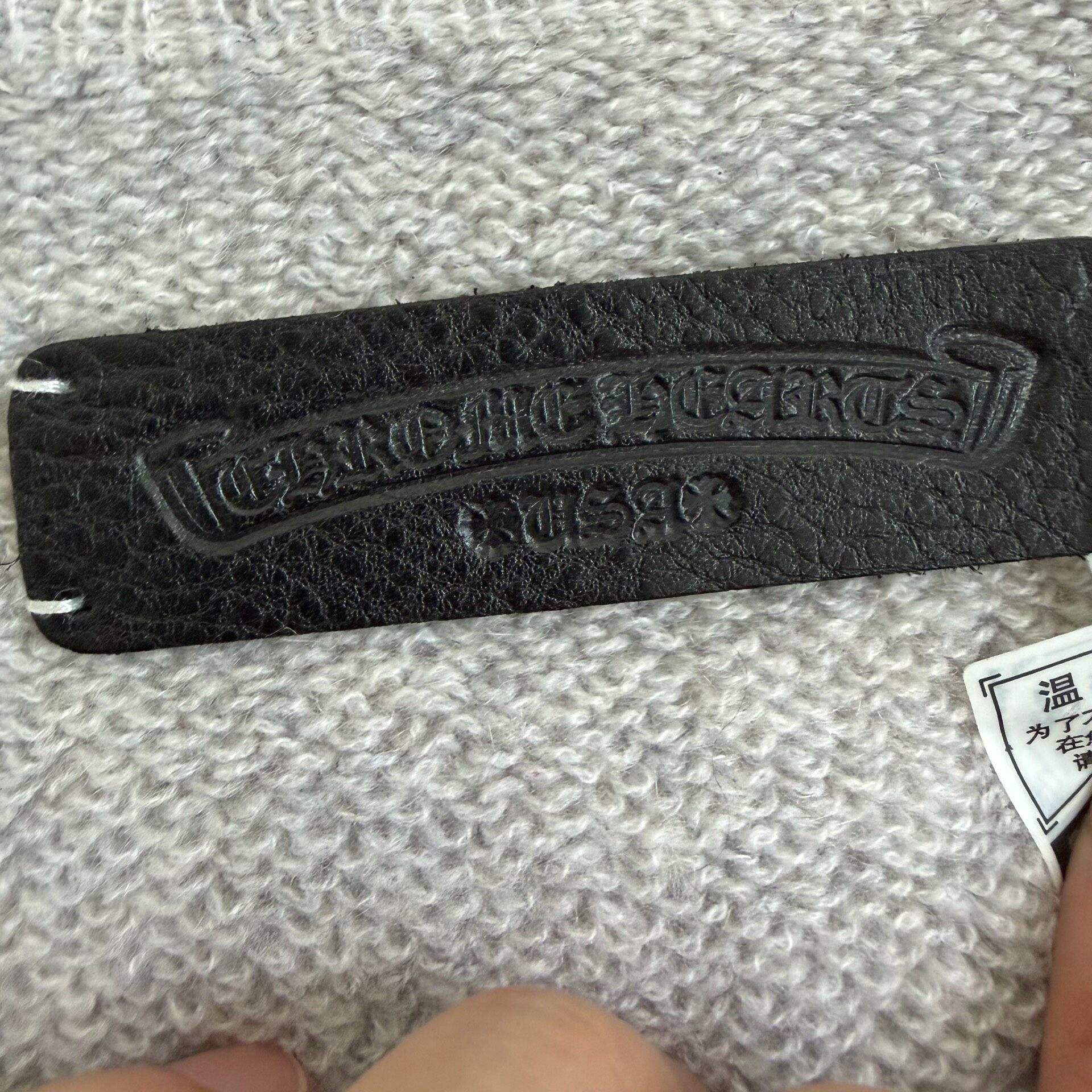 Chrome Hearts Gray Cashmere Sweater — detail