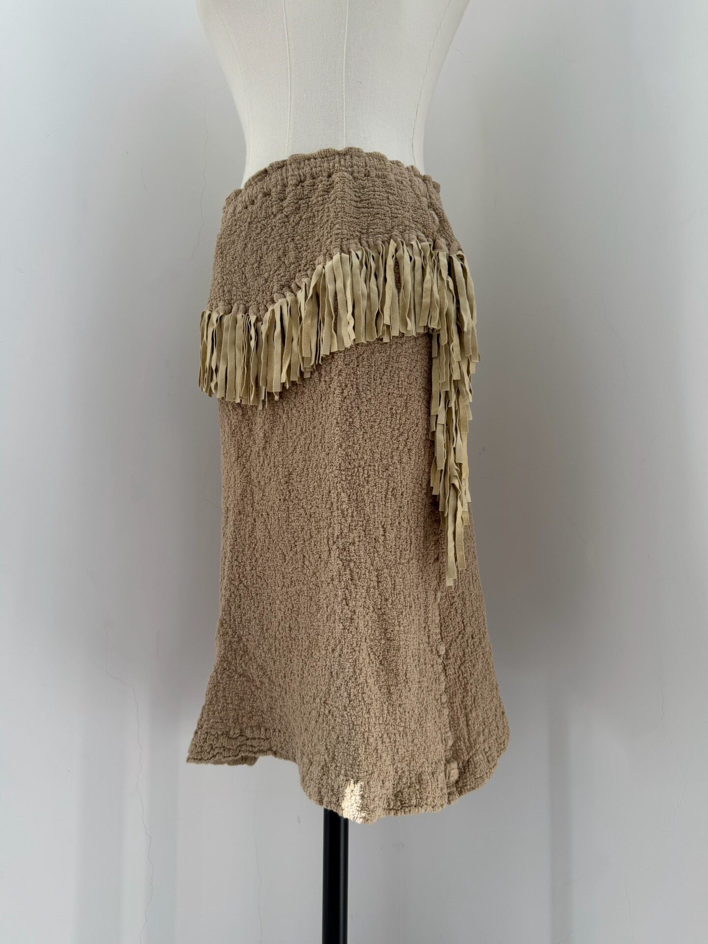 Issey Miyake Me Fringe Pleated Midi Skirt — front