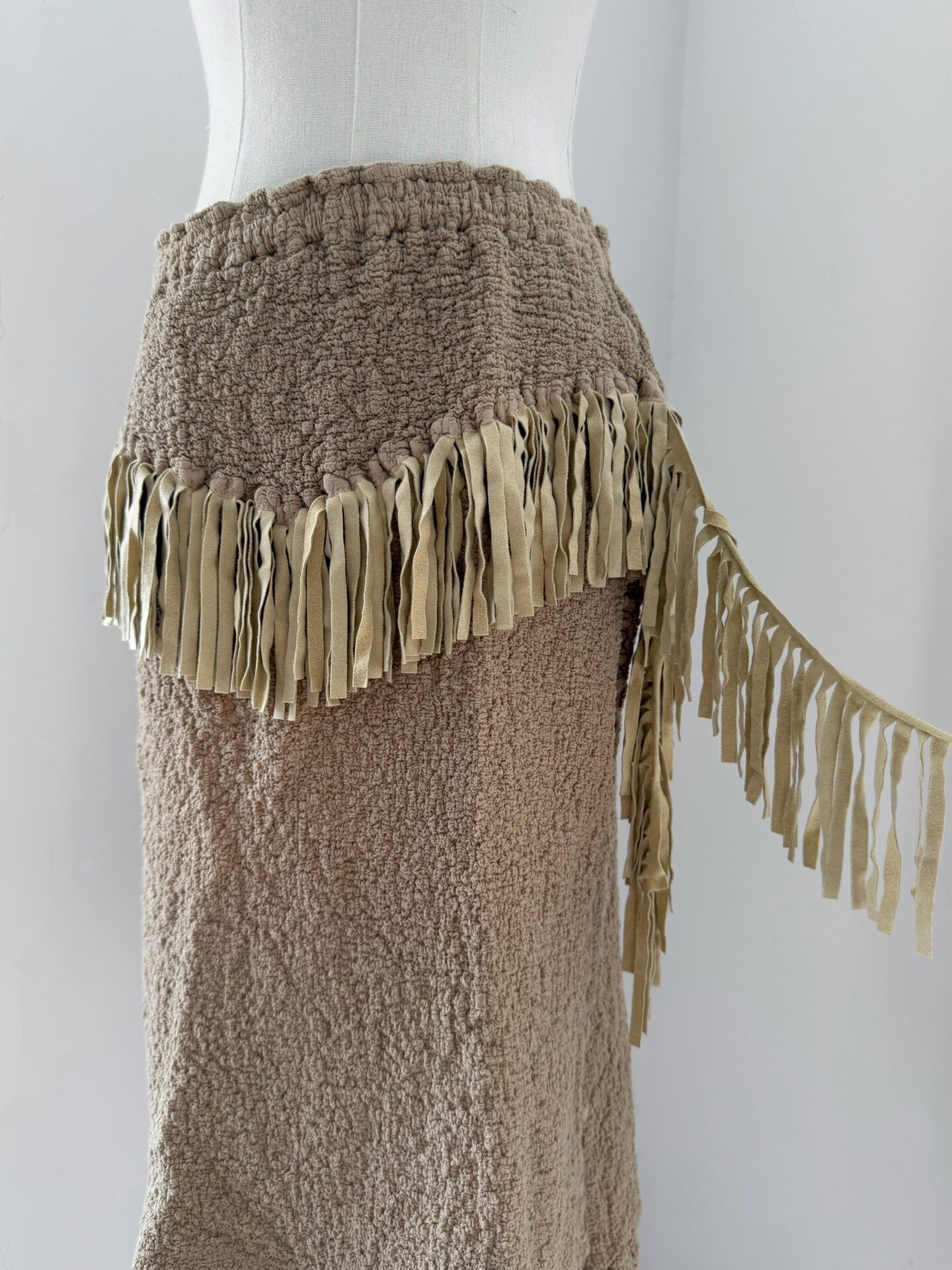 Issey Miyake Me Fringe Pleated Midi Skirt — back