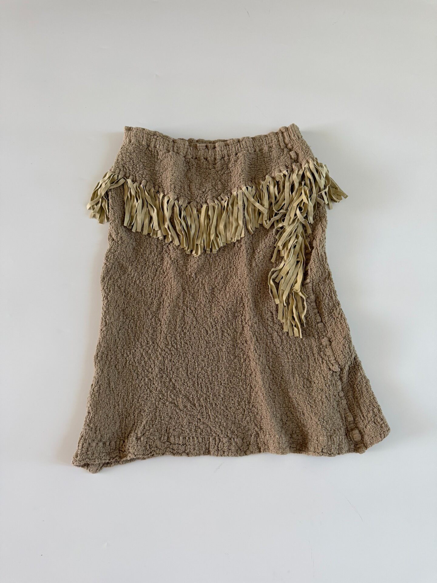 Issey Miyake Me Fringe Pleated Midi Skirt — label