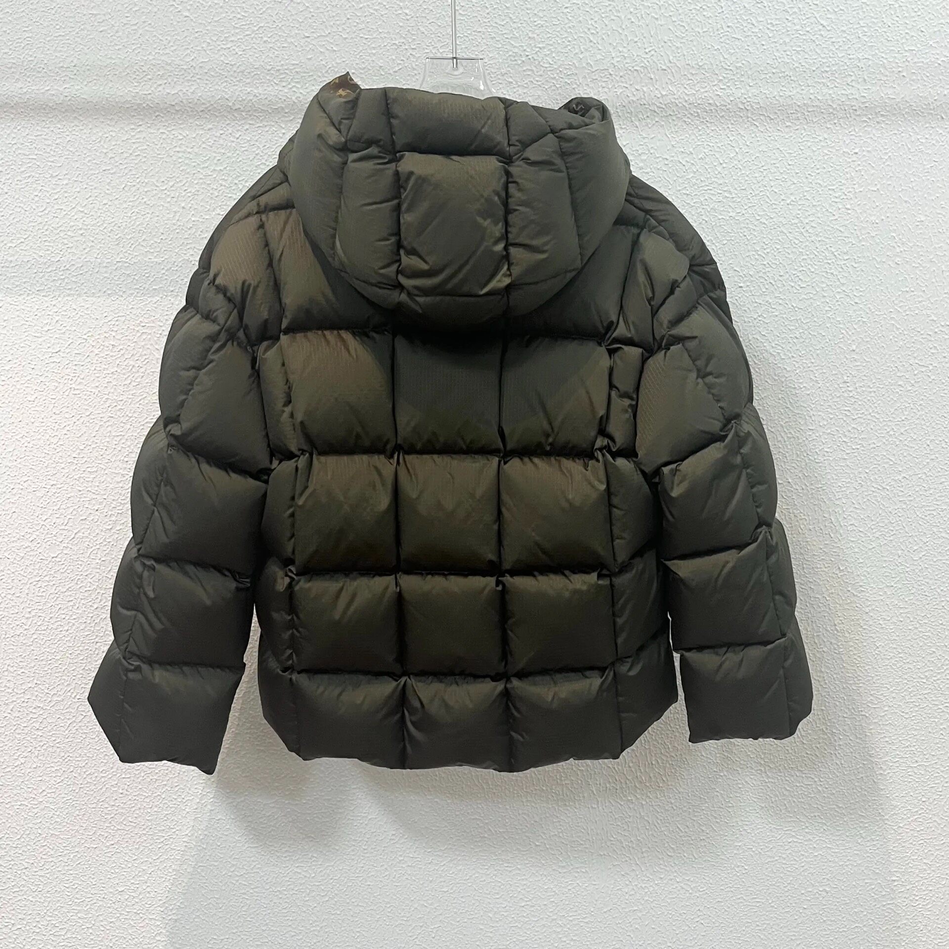 LV Green Hooded Monogram Down Jacket — detail