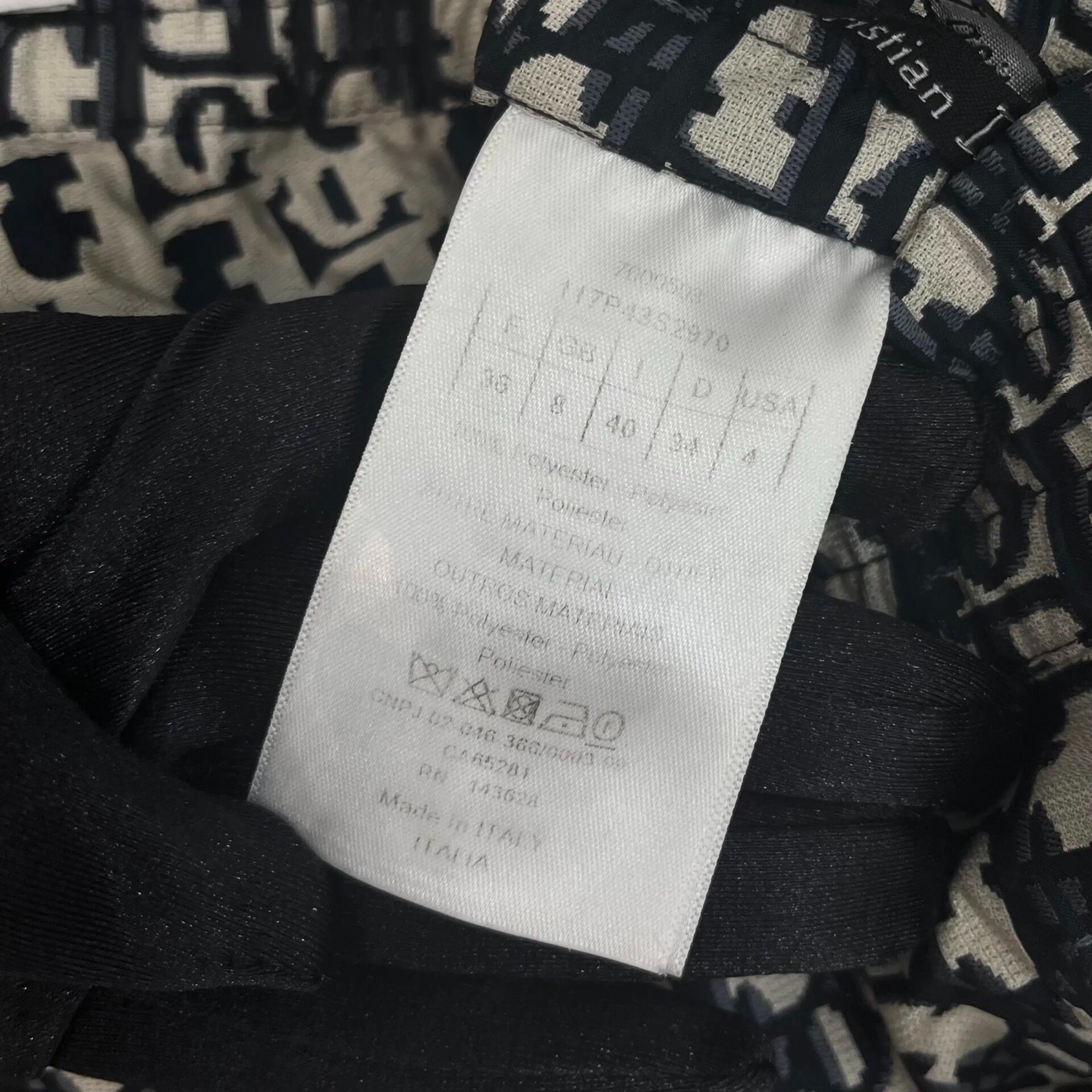 Dior Monogram Blue Jogger Trousers — label