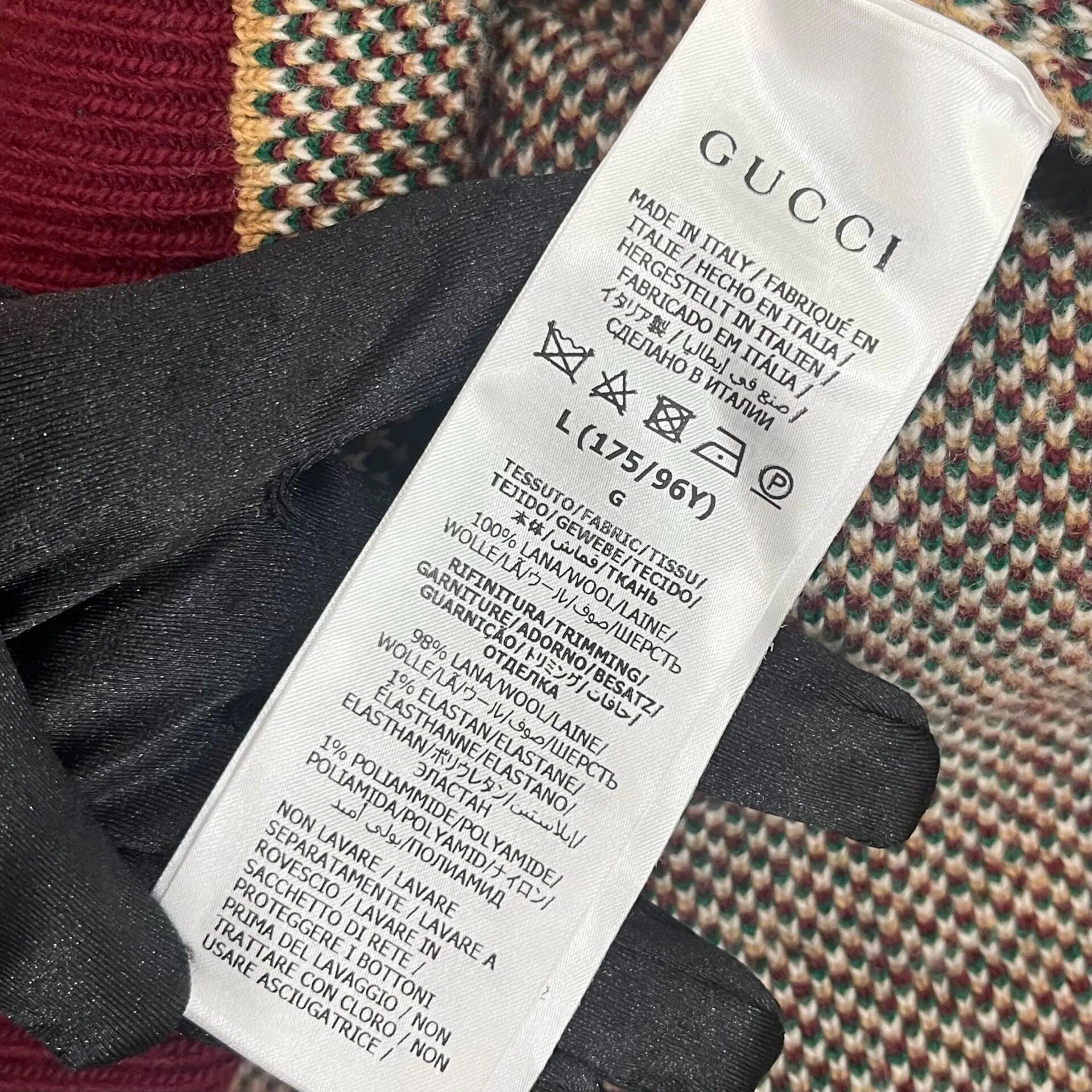 Gucci Plaid Wool Knit Dress L Size — label