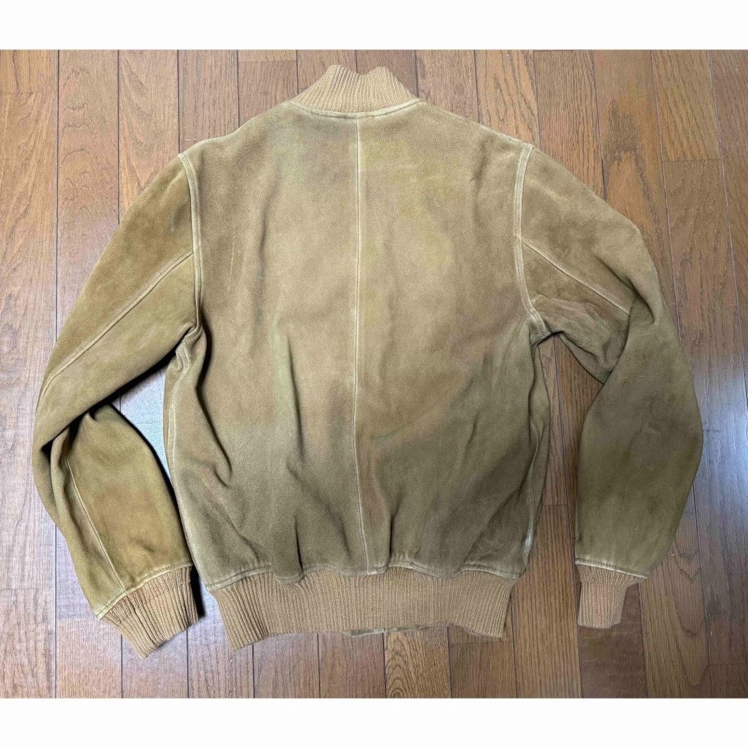 RRL Tan Suede Flight Jacket — front