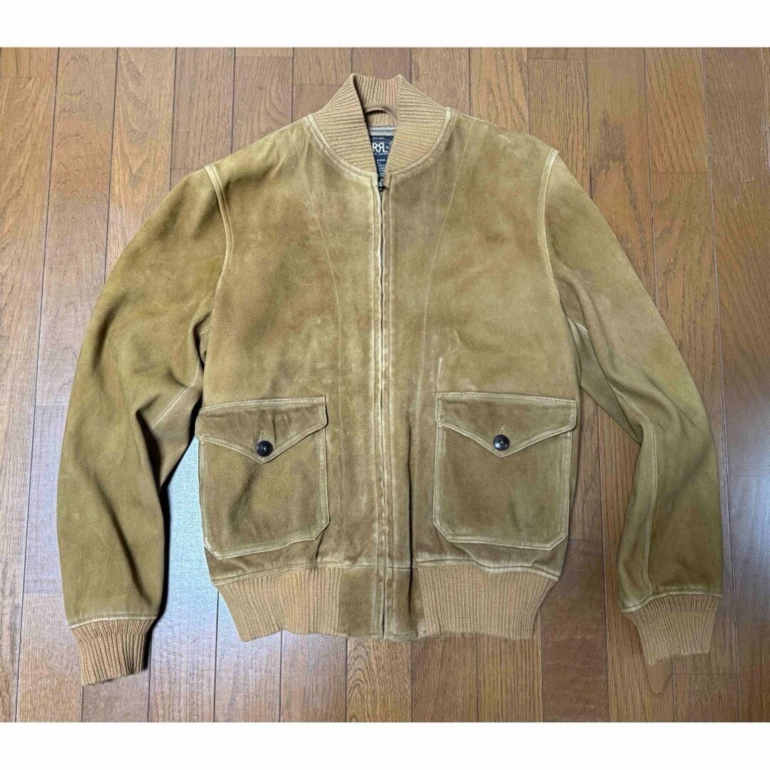 RRL Tan Suede Flight Jacket
