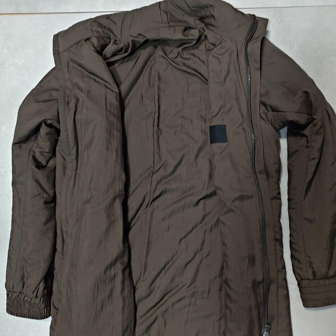 Devoa Long Nylon Cotton Coat — back