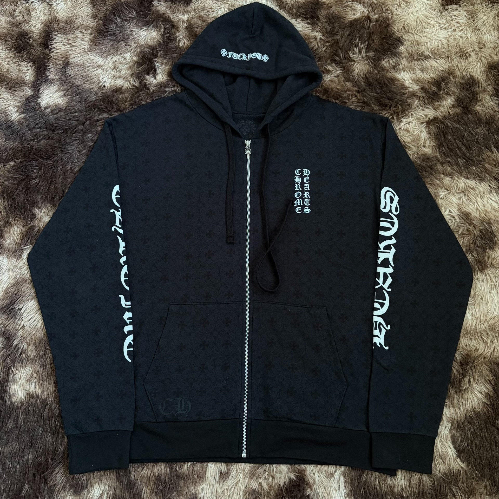 Chrome Hearts Black Zip-Up Hoodie