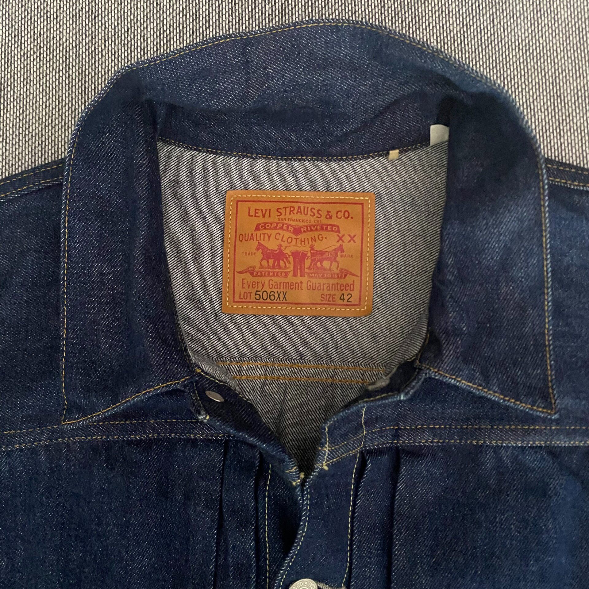 Levi's LVC 506xx Raw Denim Jacket — detail