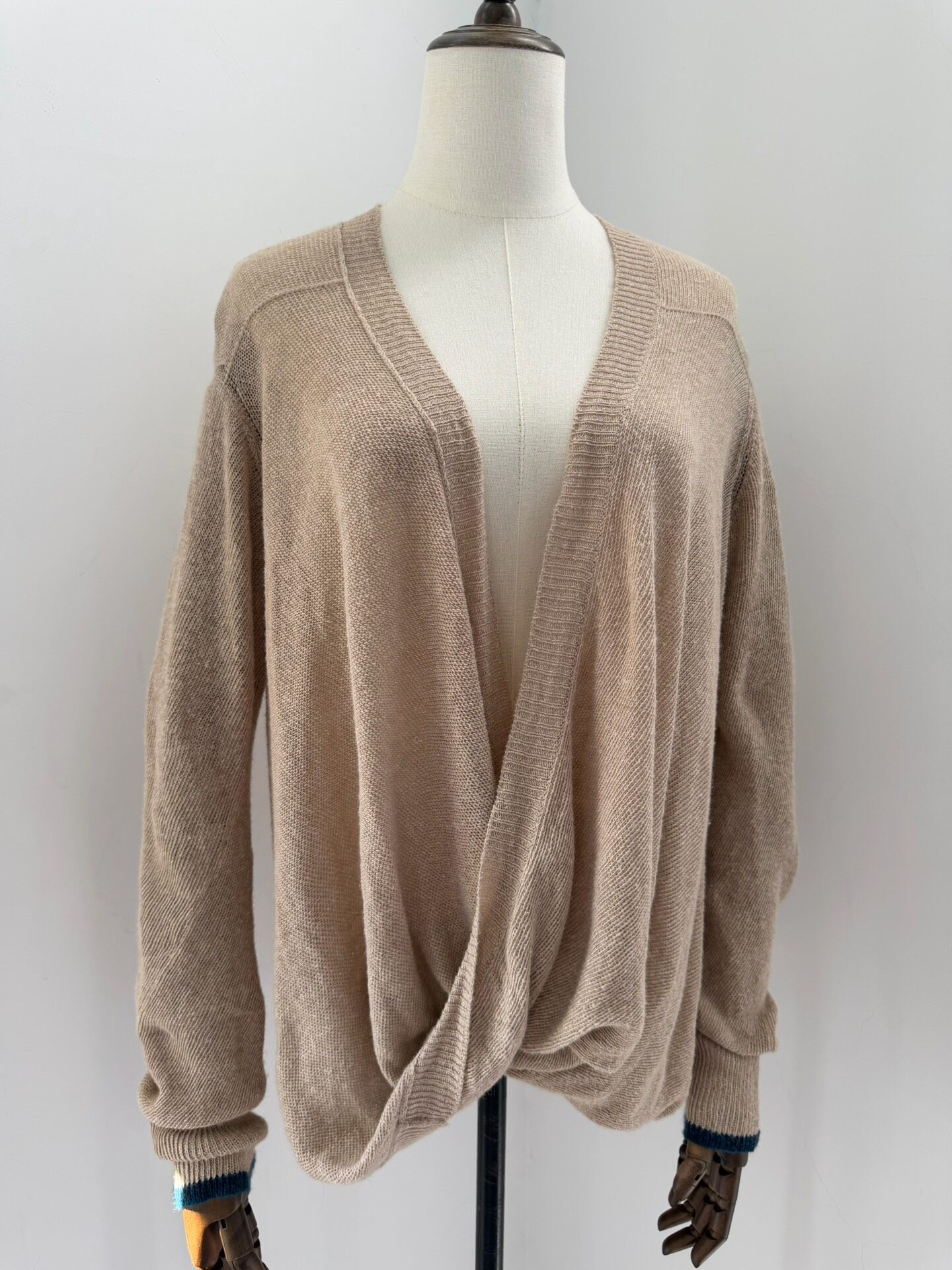 Y’s Knotted Linen-Cotton Cardigan — front