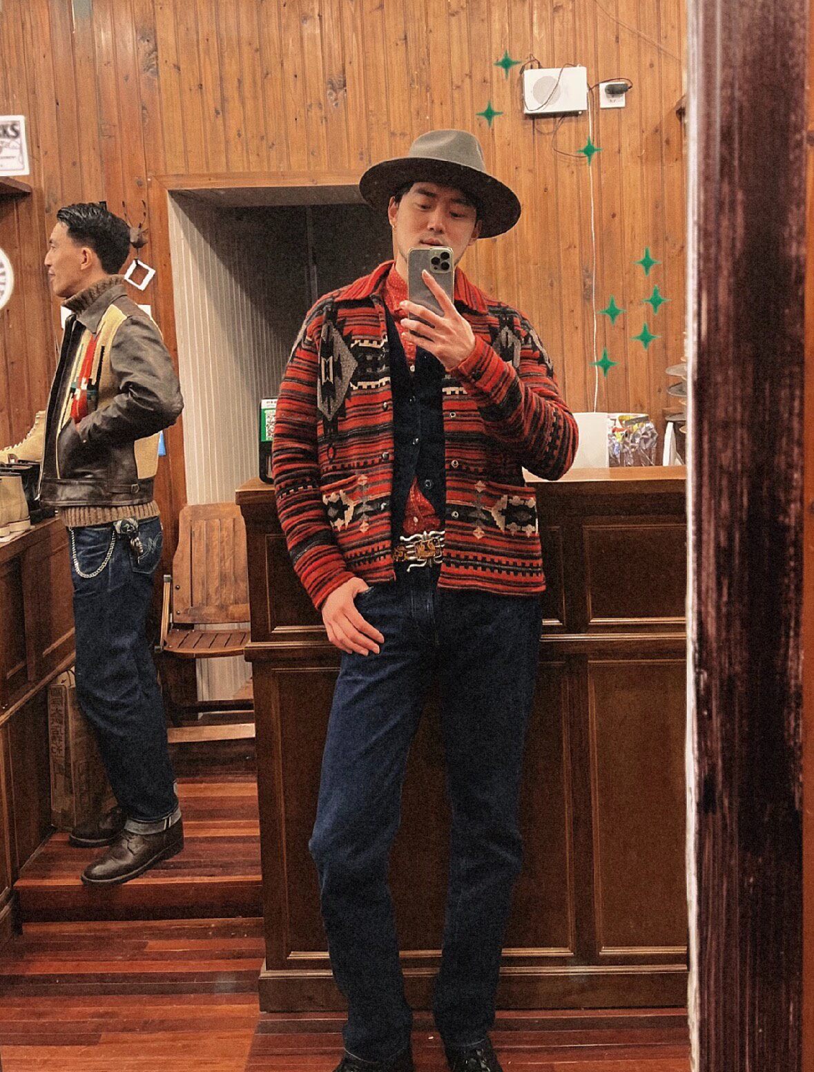 RRL Aztec Print Jacket — label