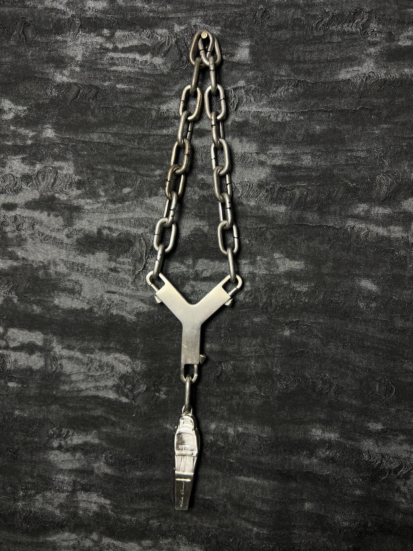 Rick Owens 22SS Y-Shaped Necklace — front
