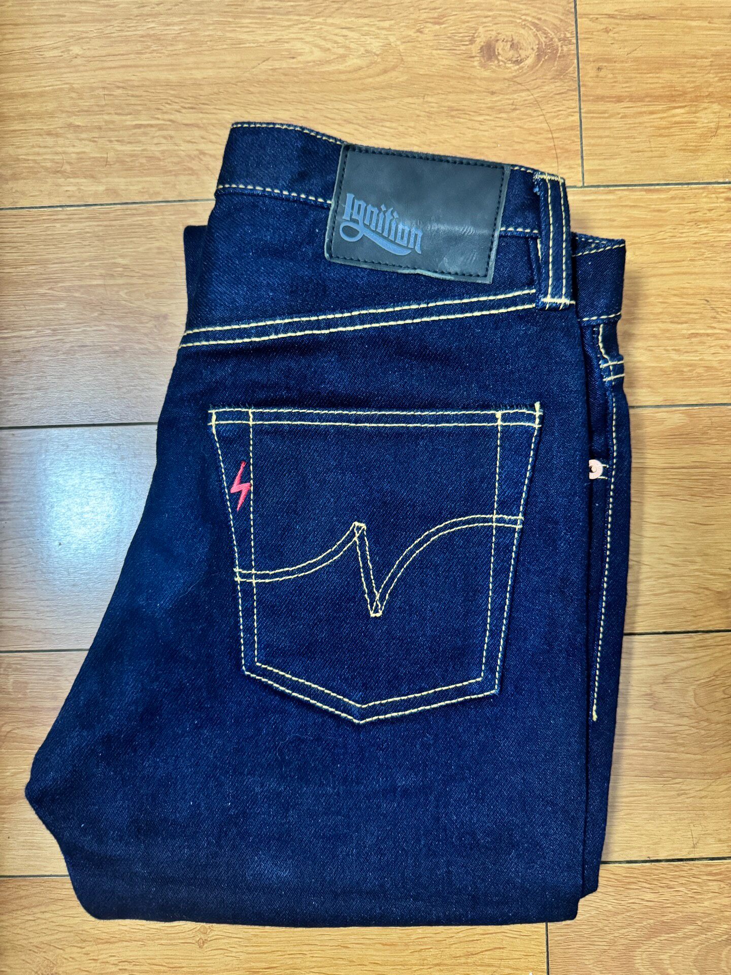 Iron Heart x Ignition Red Lightning Jeans — detail