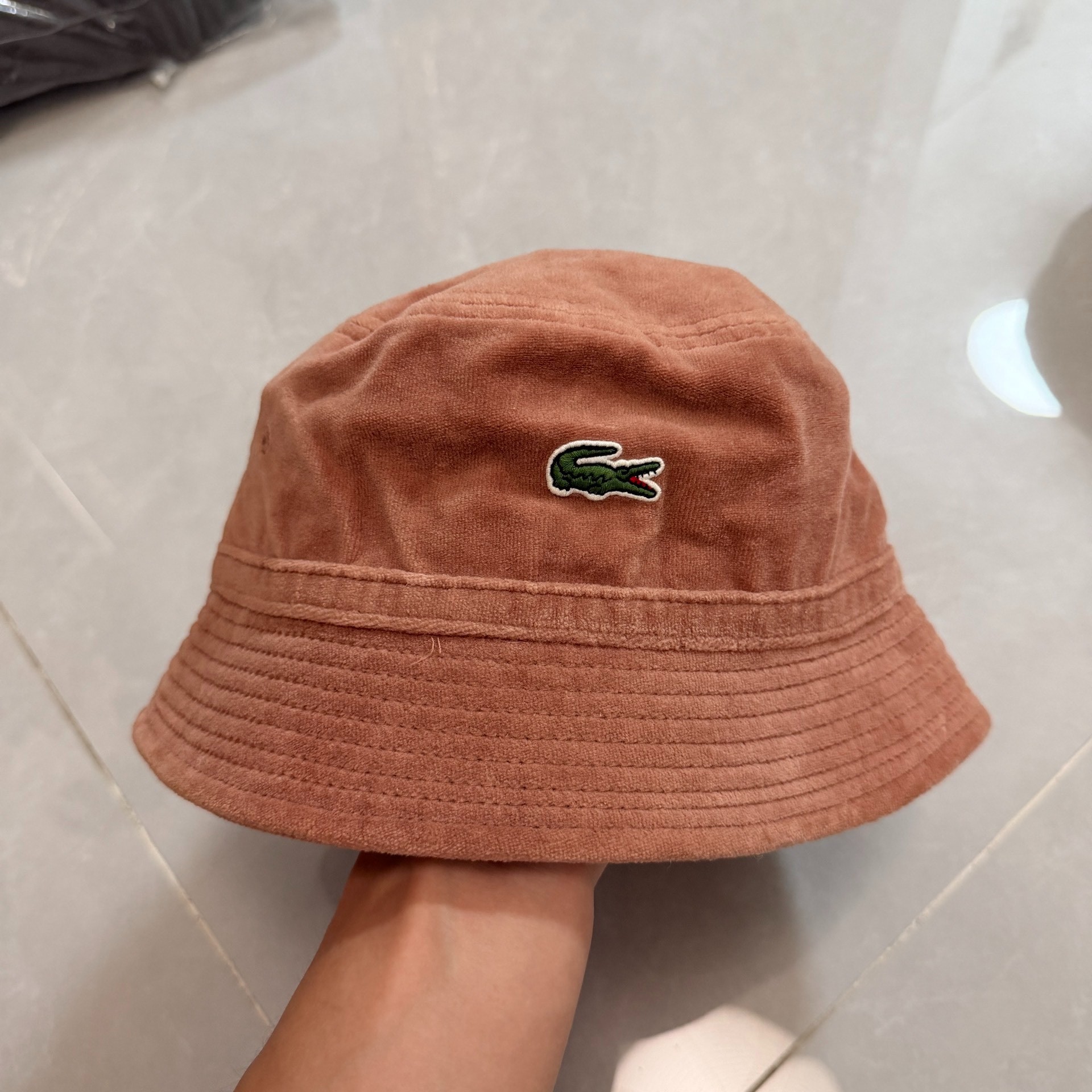 Supreme Lacoste Brown Corduroy Bucket Hat