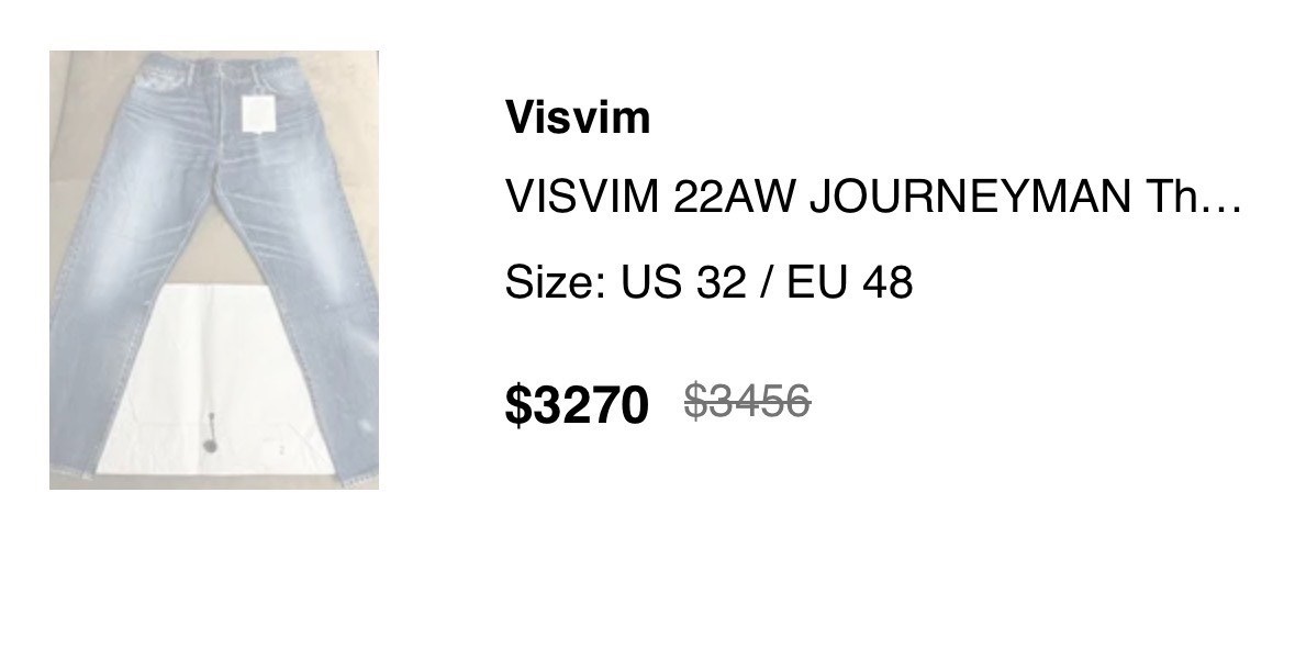 Visvim 22AW Journeyman Denim Pants — back