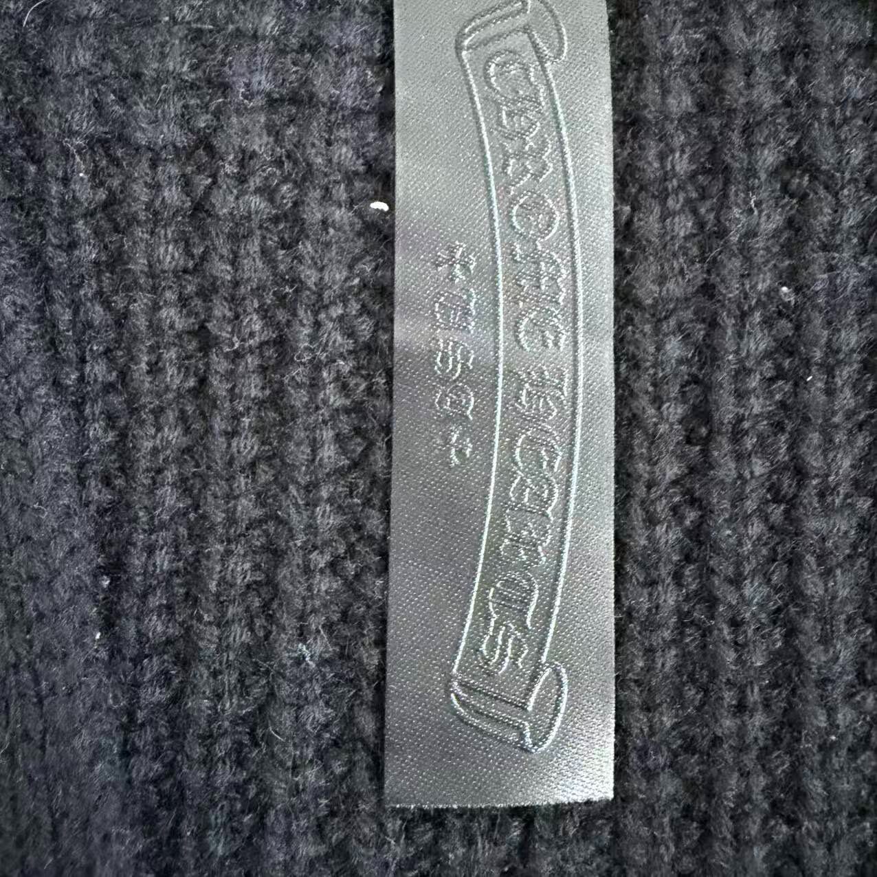 Chrome Hearts Black Waffle Knit Cardigan — detail