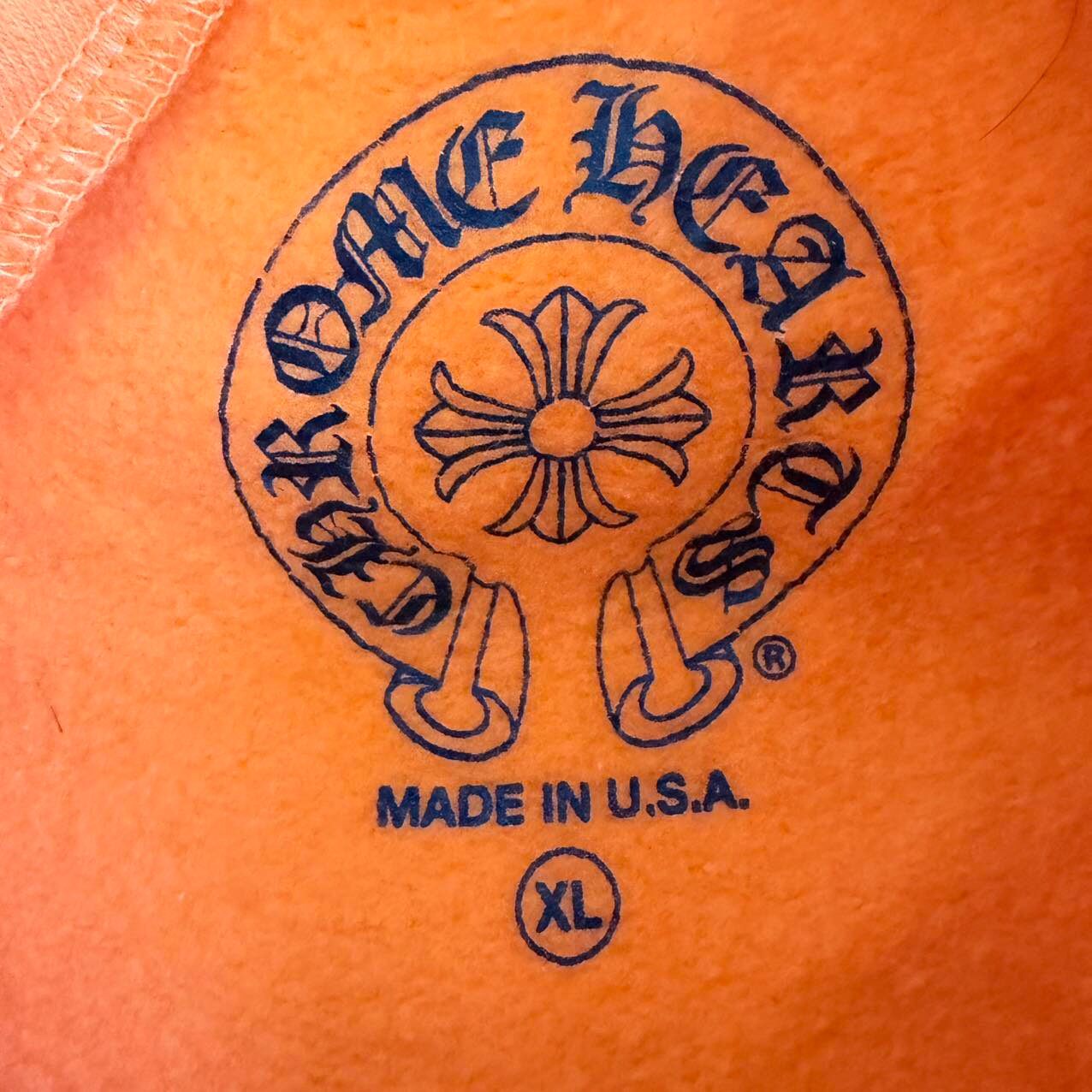 Chrome Hearts Orange Printed Hoodie — detail