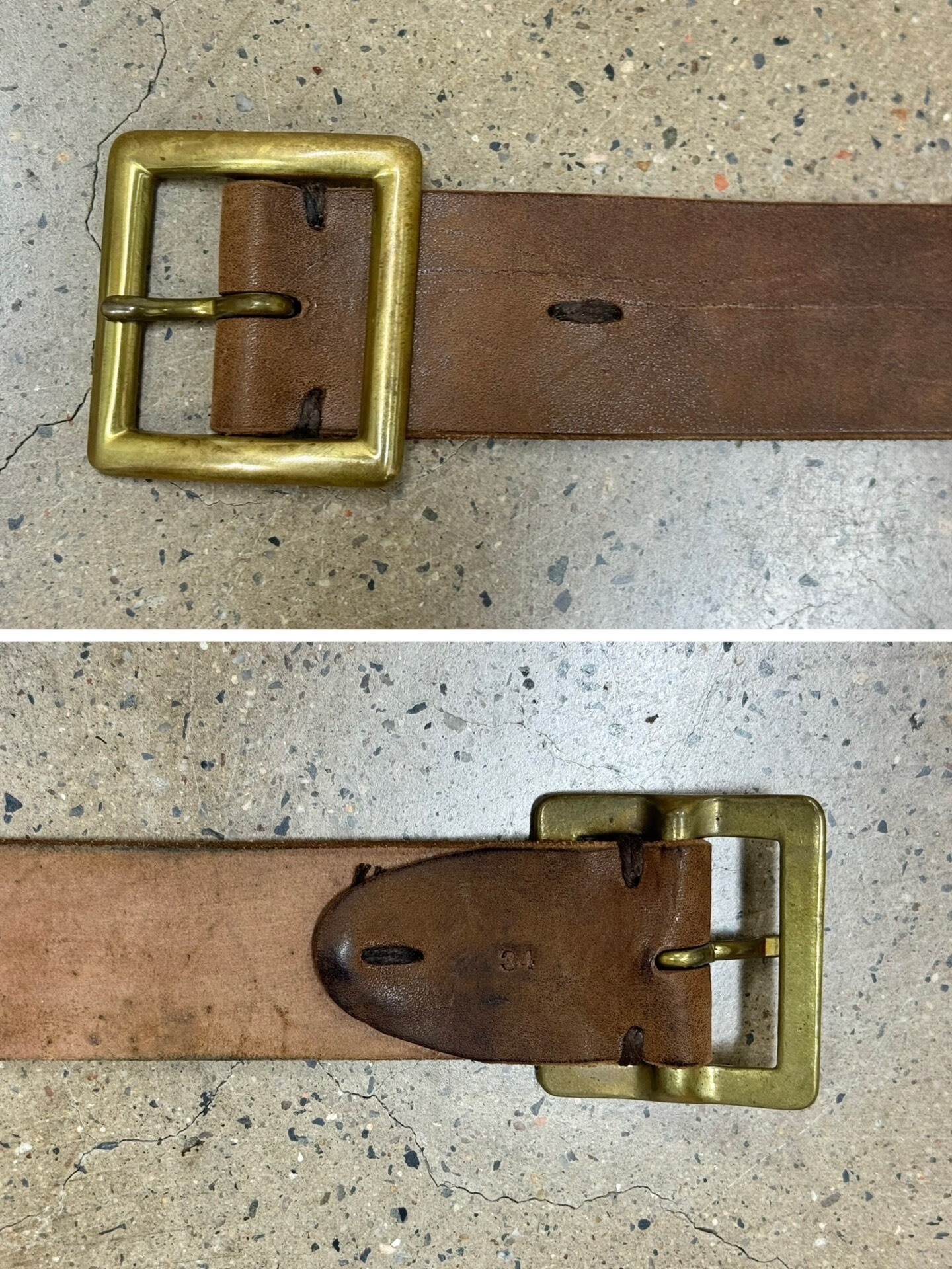 Visvim 40mm Dark Brown Plain Belt — back