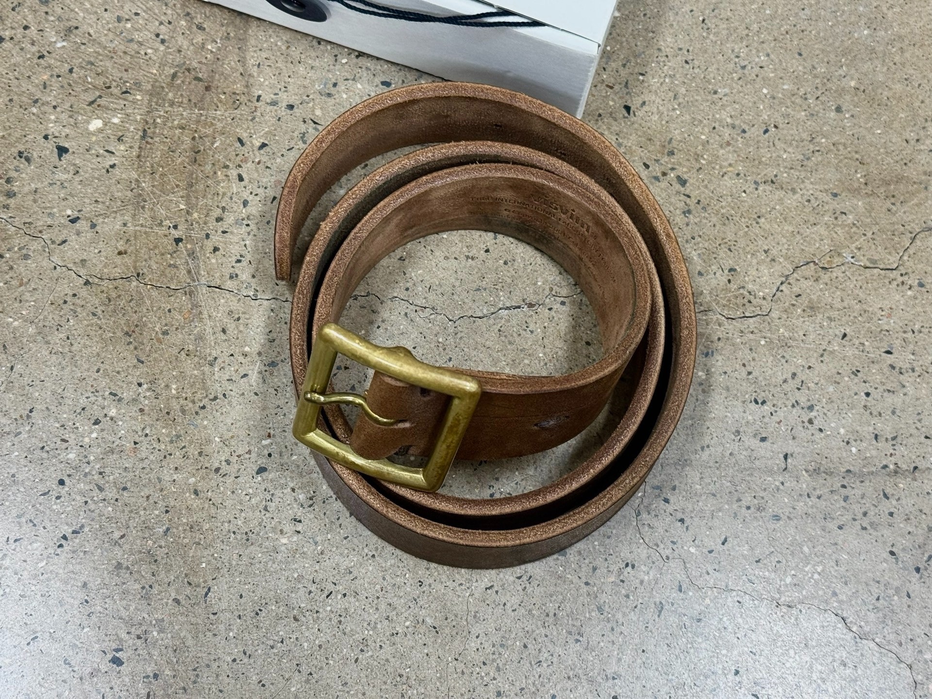 Visvim 40mm Dark Brown Plain Belt — front
