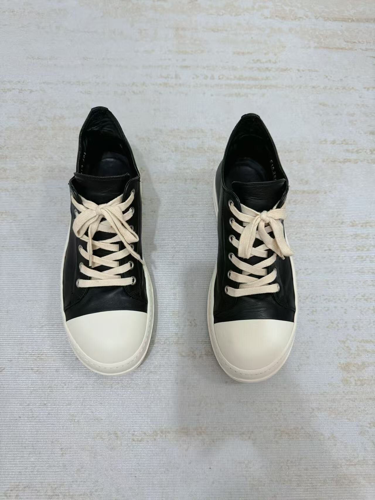 Rick Owens Black High-Top Leather Sneakers