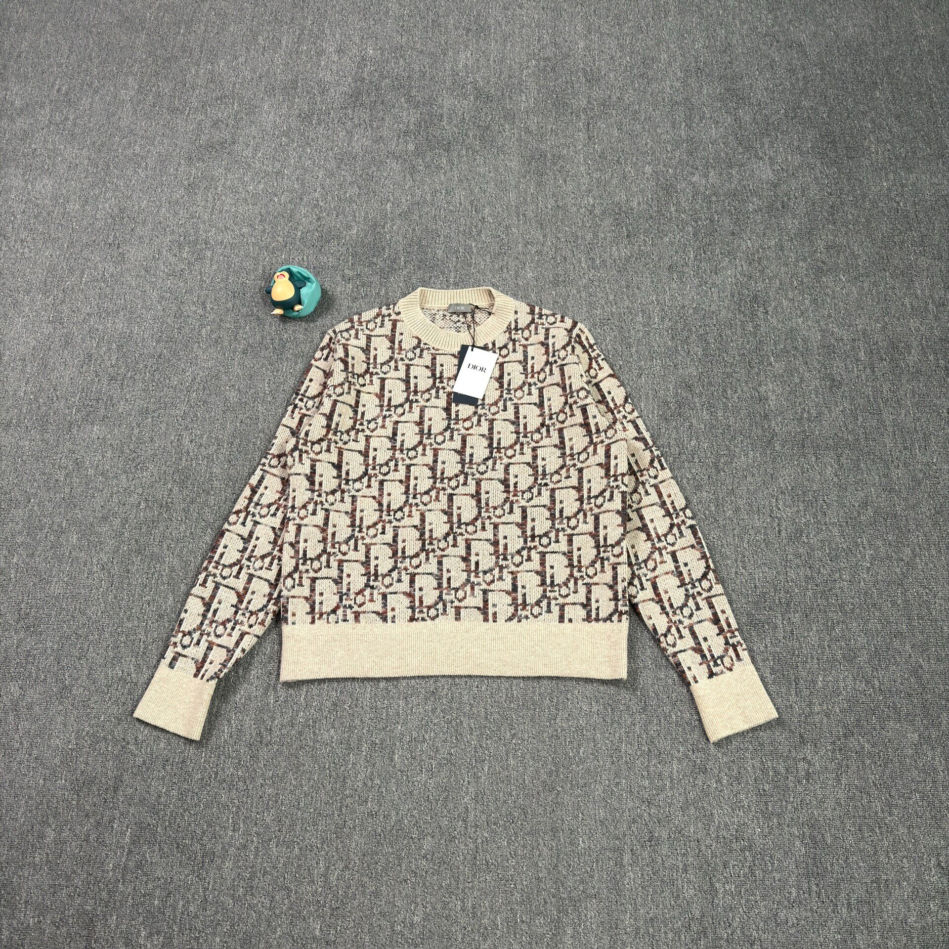 Dior Beige Full Monogram Wool Sweater