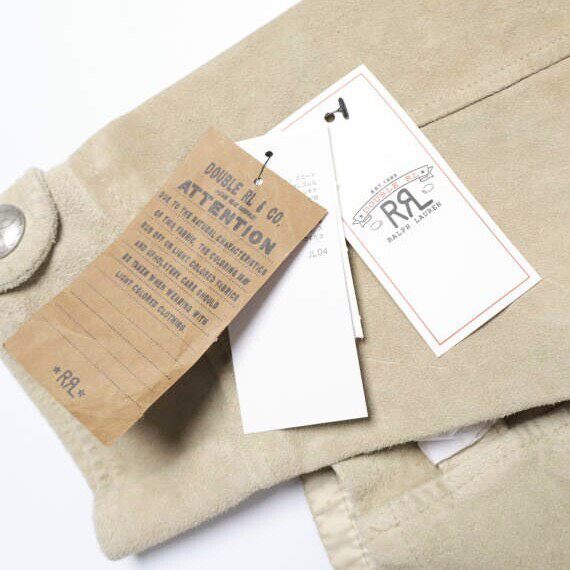 RRL Beige Suede Leather Jacket M Size — detail