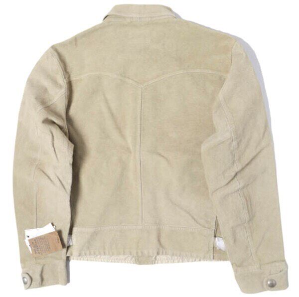 RRL Beige Suede Leather Jacket M Size — front
