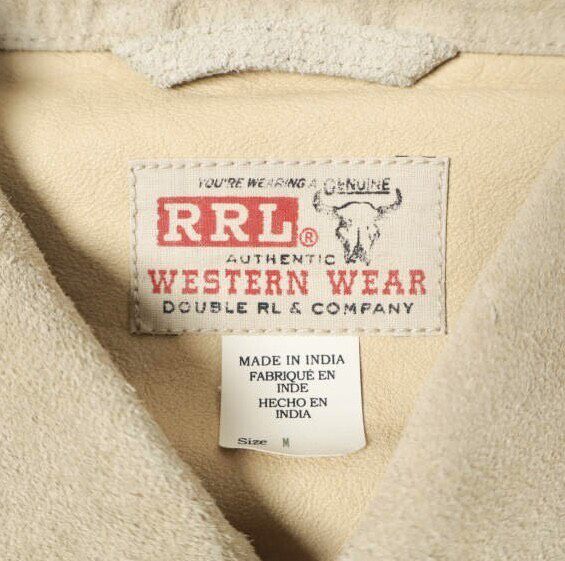 RRL Beige Suede Leather Jacket M Size — back