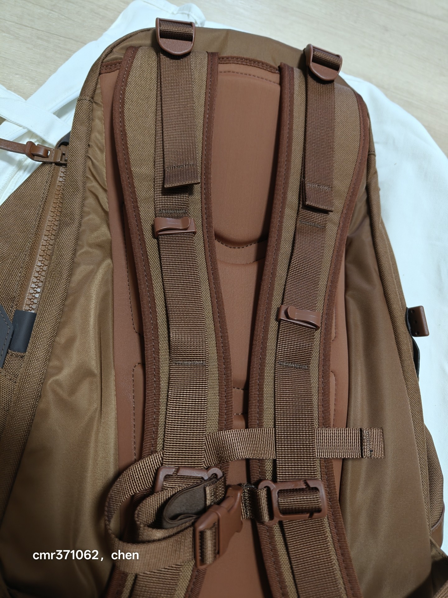 Visvim 24SS Cordura Brown Backpack — label