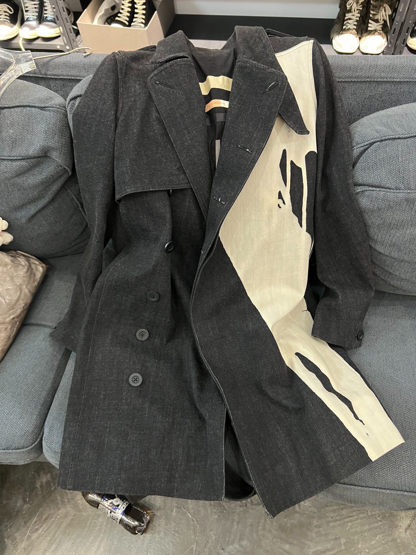 Rick Owens 16FW Runway Denim Splatter Coat