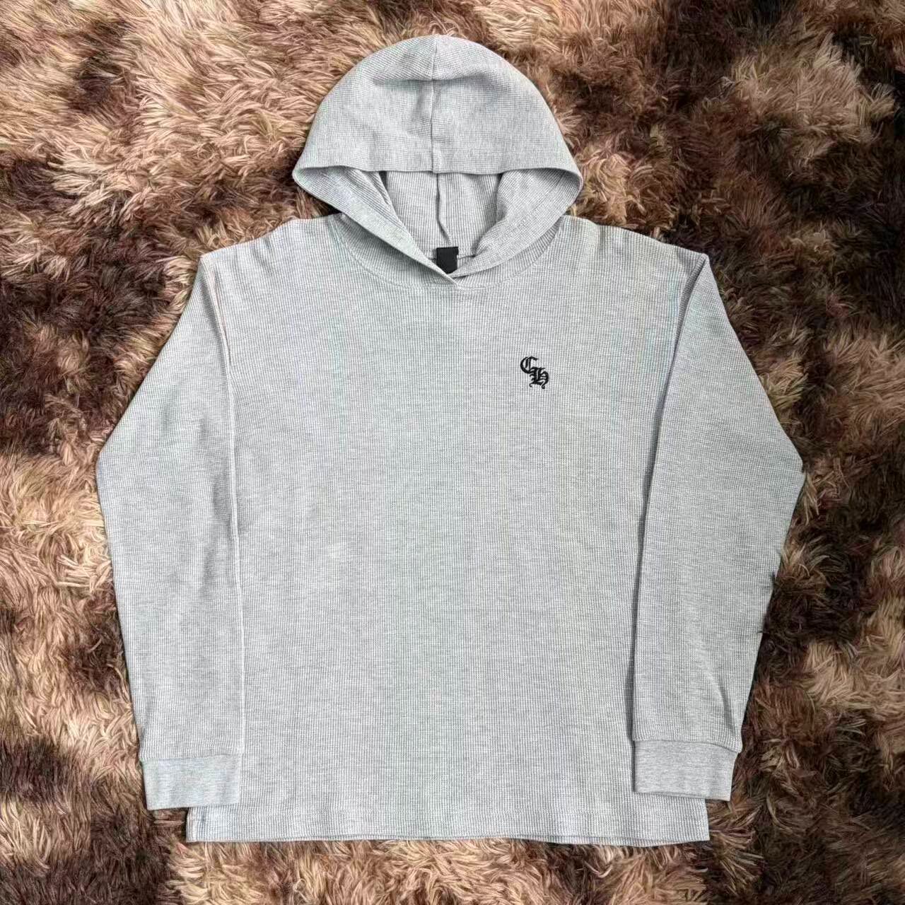 Chrome Hearts Gray Waffle Knit Hoodie