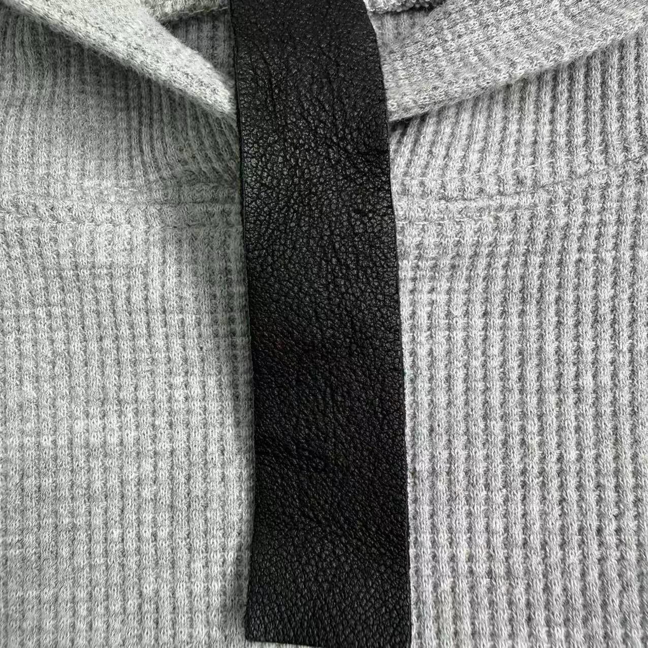Chrome Hearts Gray Waffle Knit Hoodie — detail