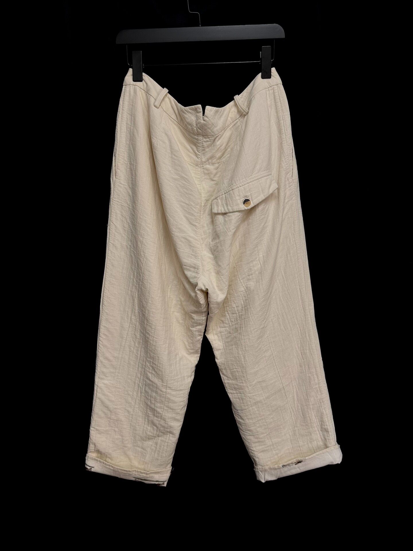 Aleksandr Manamis Cream Linen-Cotton Trousers — front