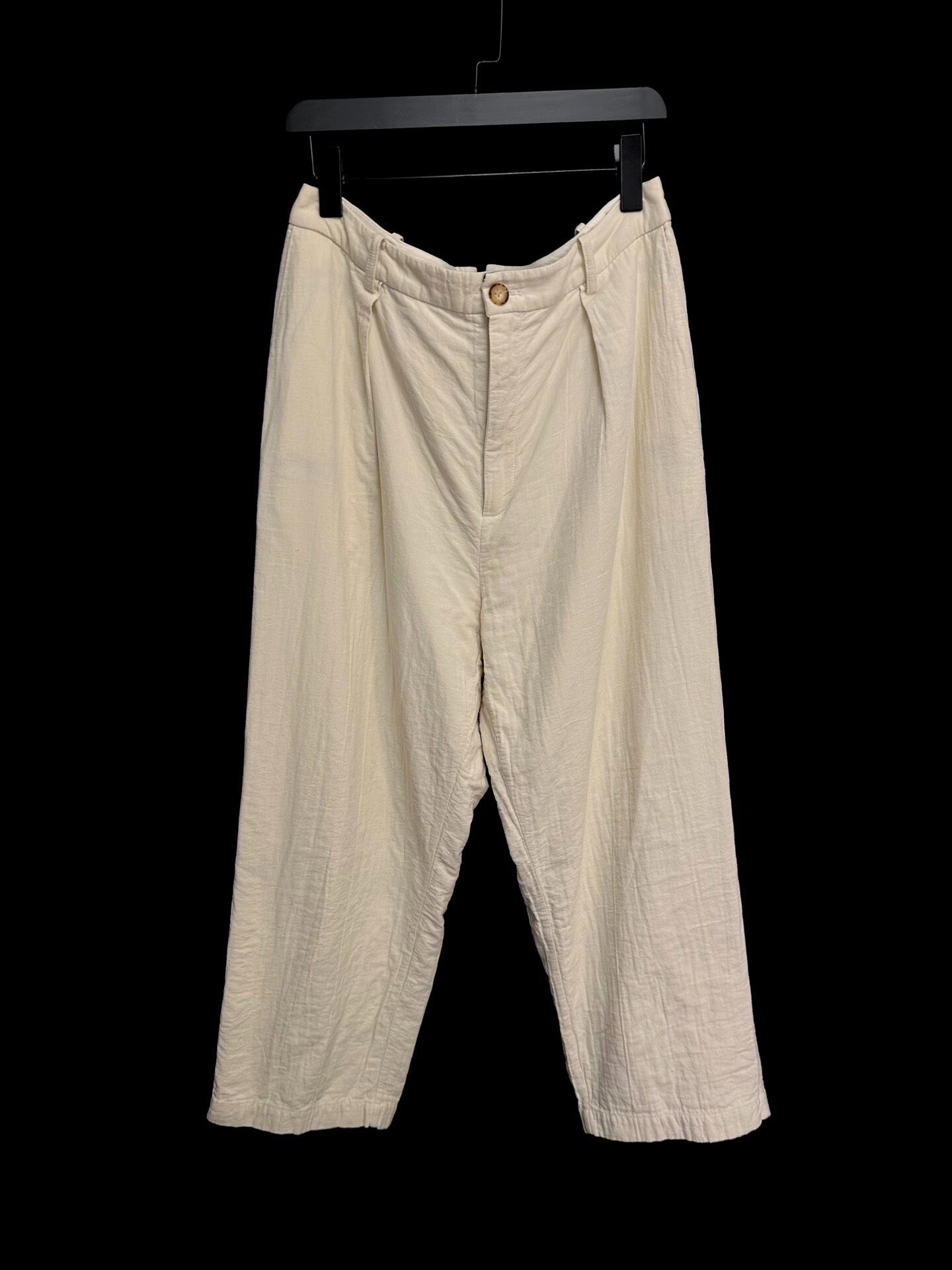 Aleksandr Manamis Cream Linen-Cotton Trousers