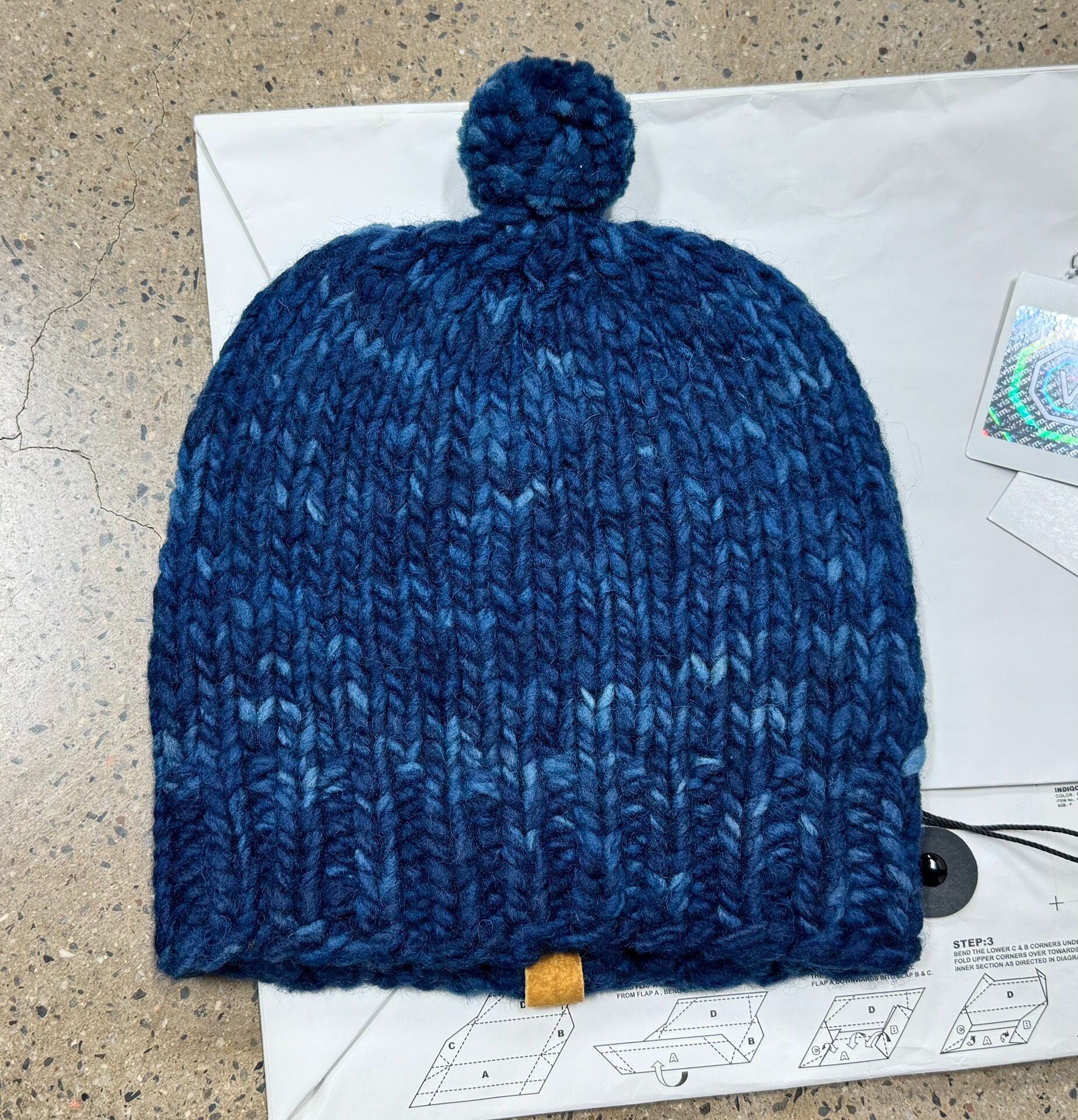 Visvim Indigo Knit Pom-Pom Cap — front