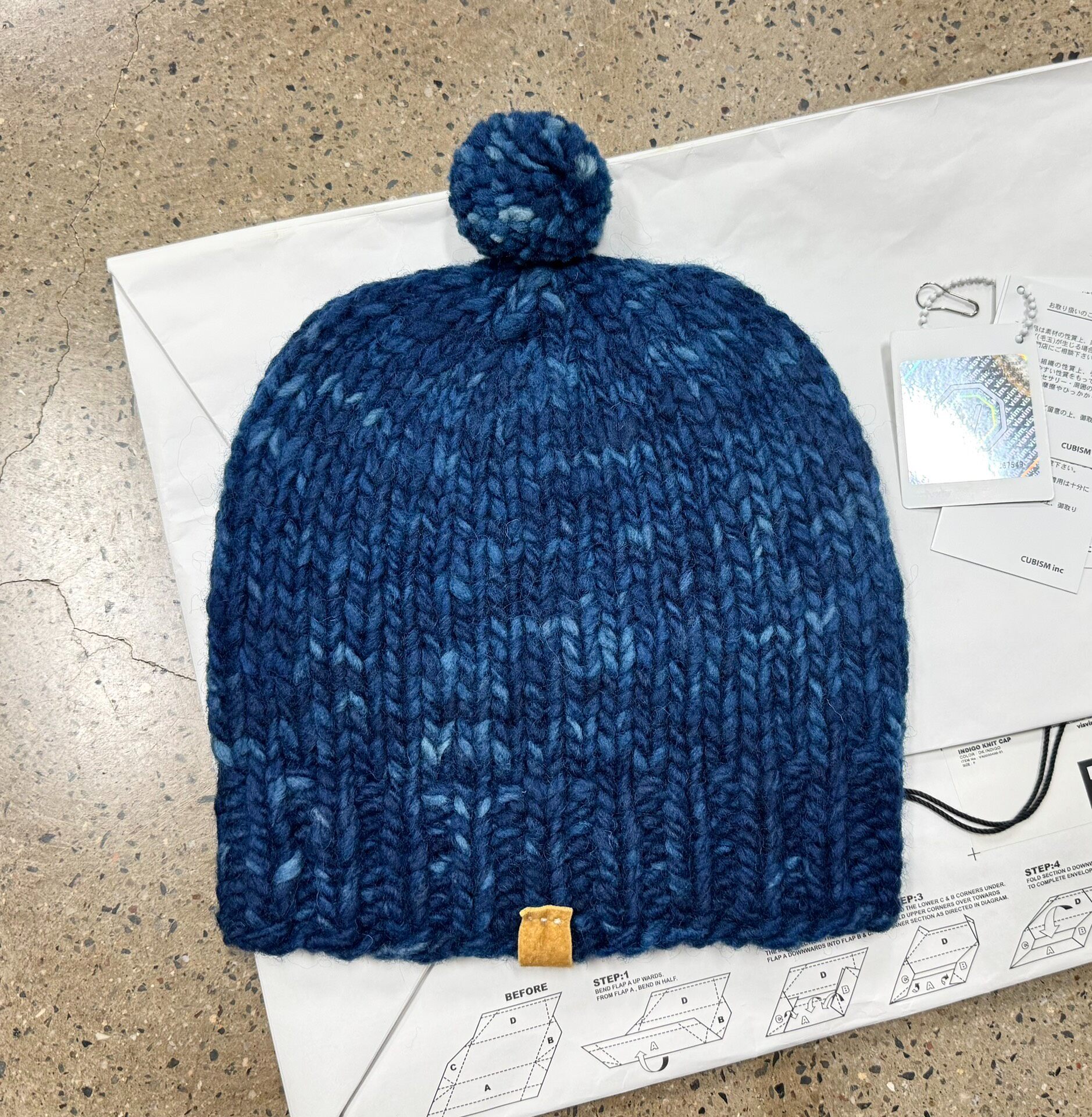 Visvim Indigo Knit Pom-Pom Cap