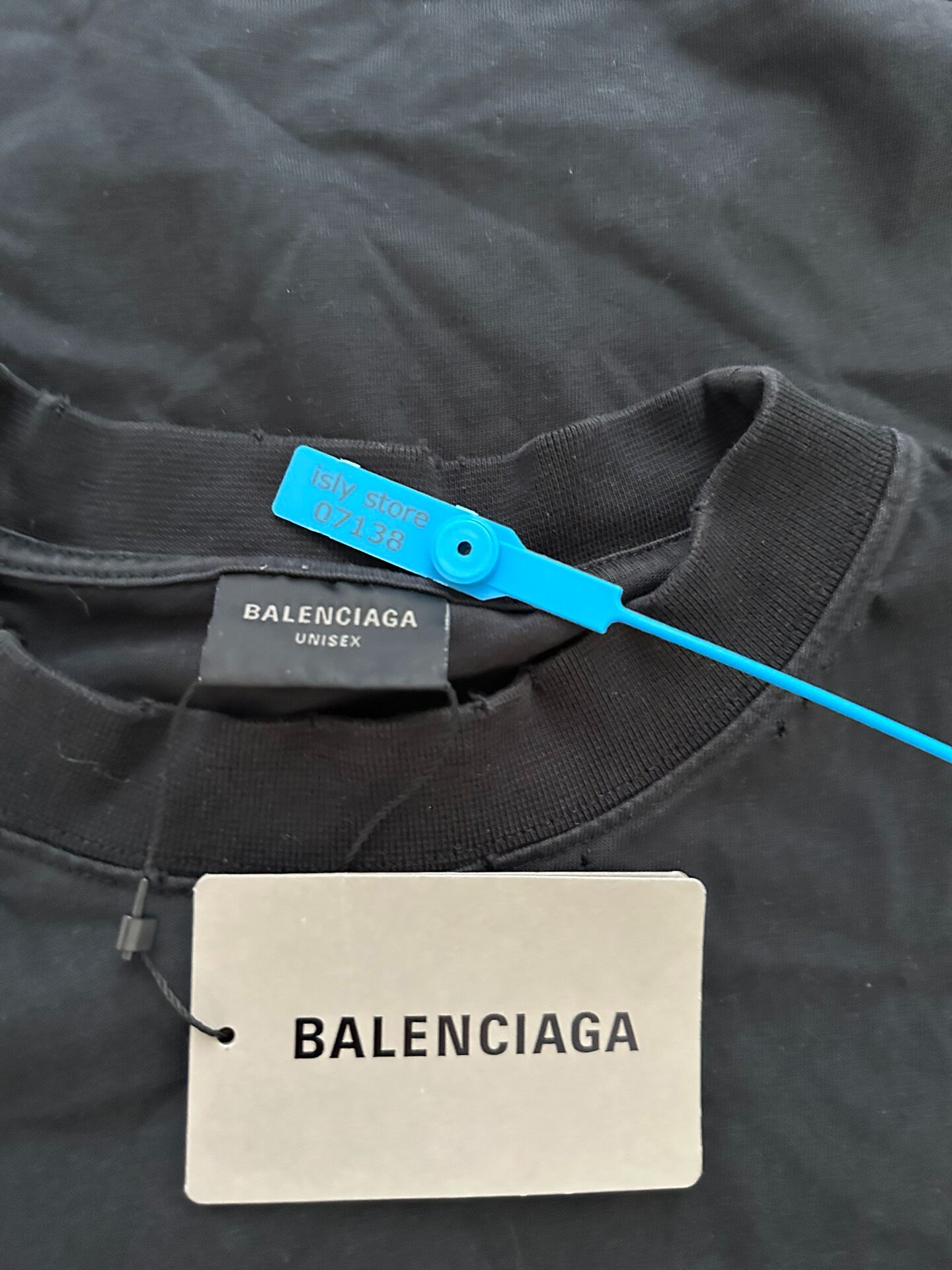 Balenciaga Black Mid-Length Short-Sleeve Dress — label