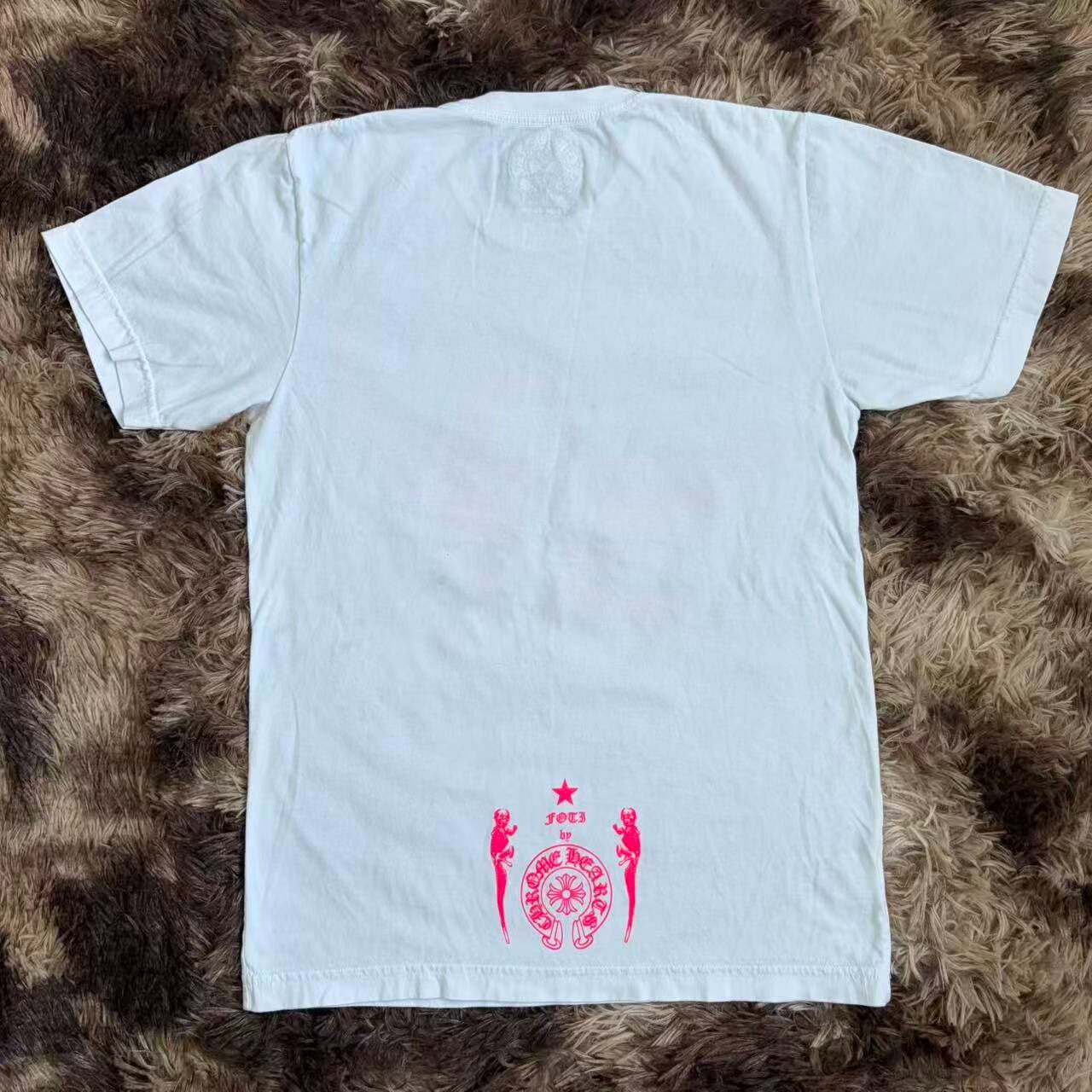 Chrome Hearts Pink Skull Short-Sleeve T-Shirt — front