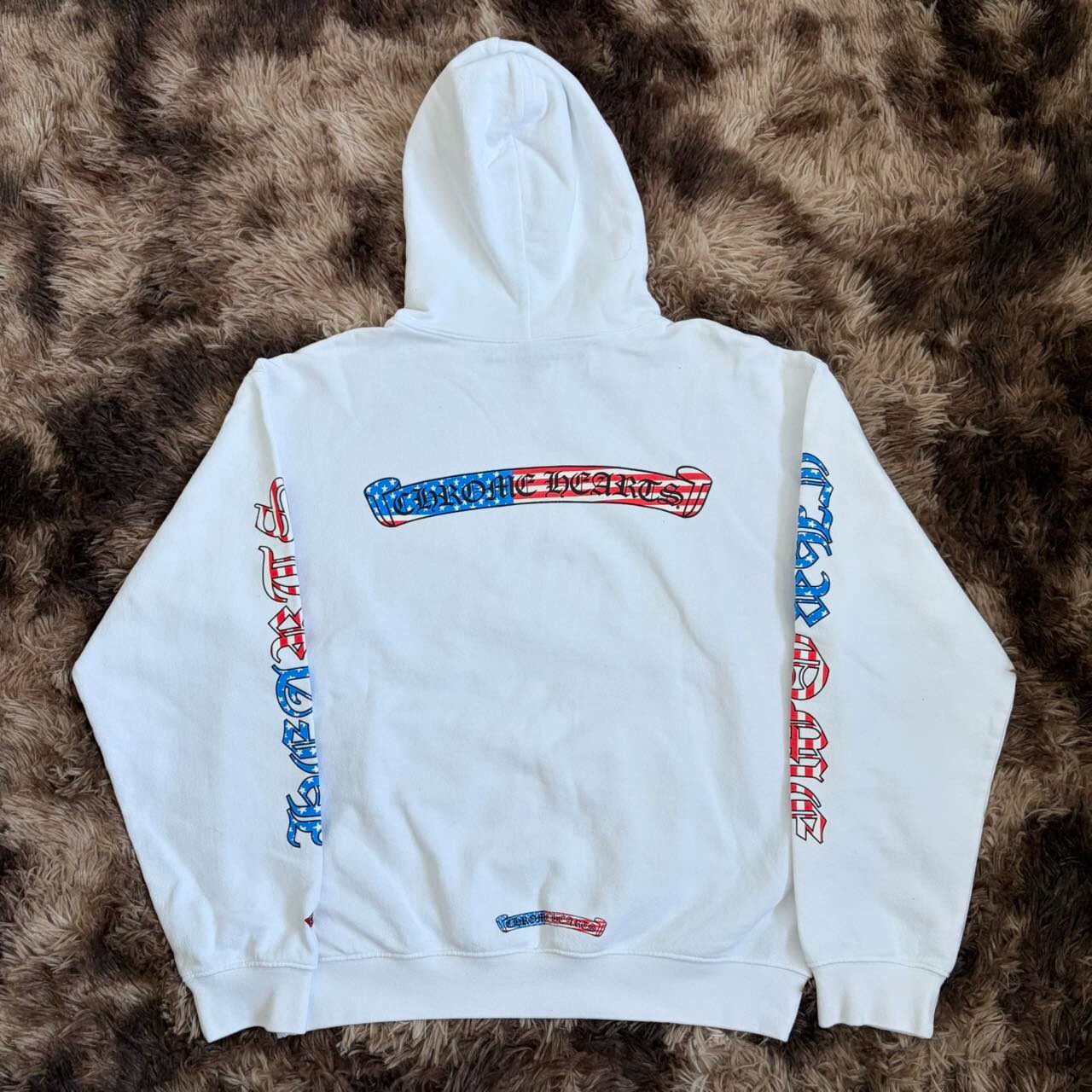 Chrome Hearts White Flag Print Hoodie — front