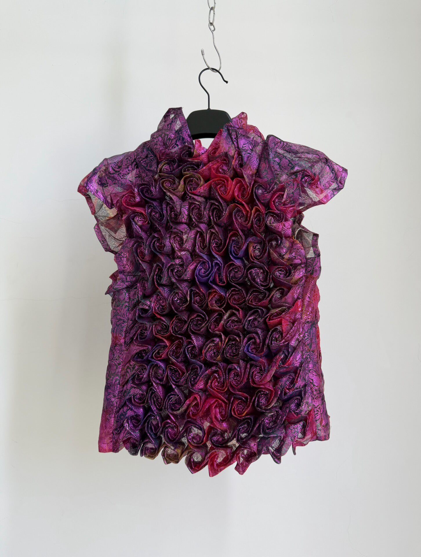 Issey Miyake Vintage Rose Pleated Top